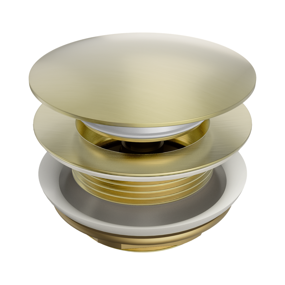 NERO SHORT POP UP BATH WASTE WITHOUT OVERFLOW 40MM BRUSHED GOLD