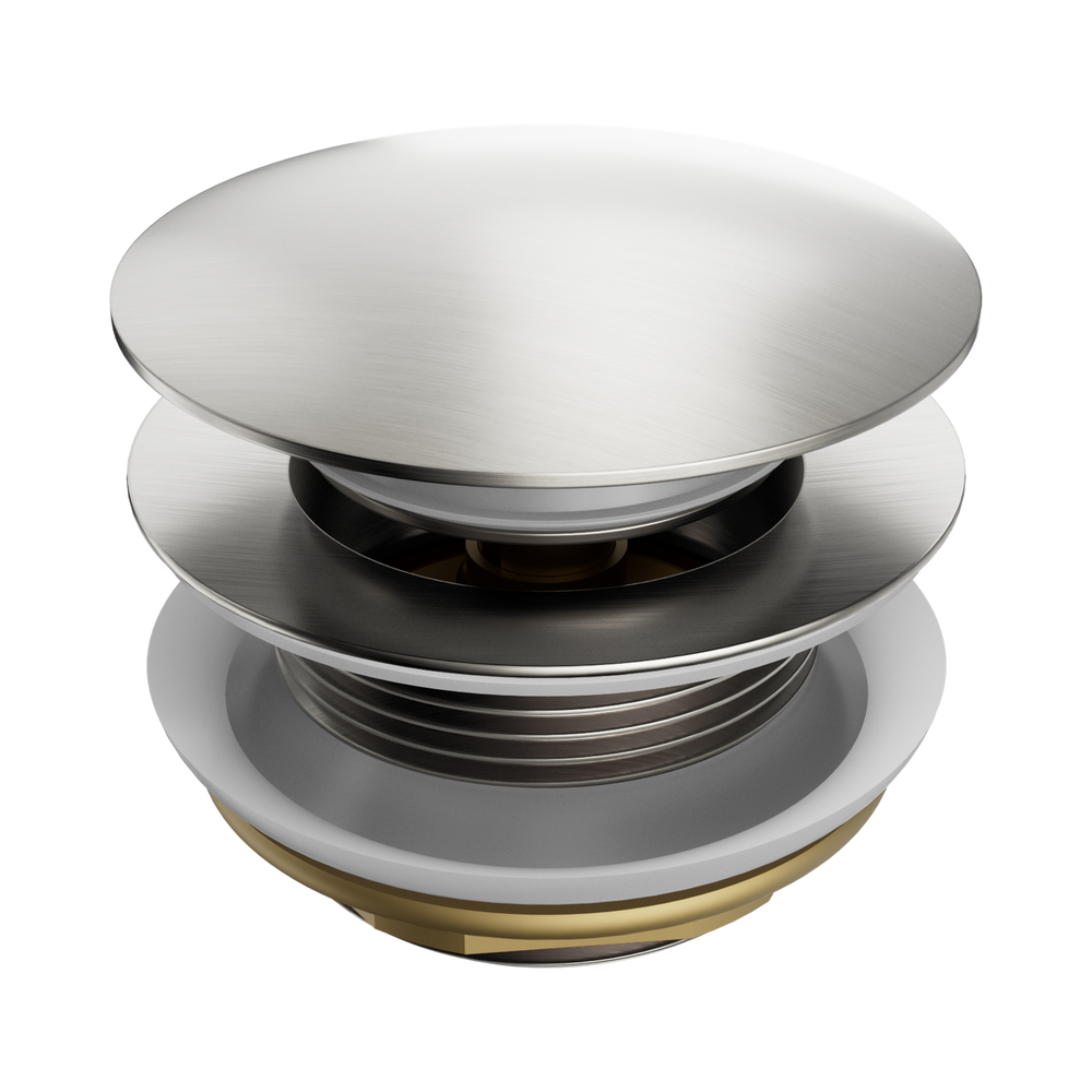 NERO SHORT POP UP BATH WASTE WITHOUT OVERFLOW 40MM BRUSHED NICKEL