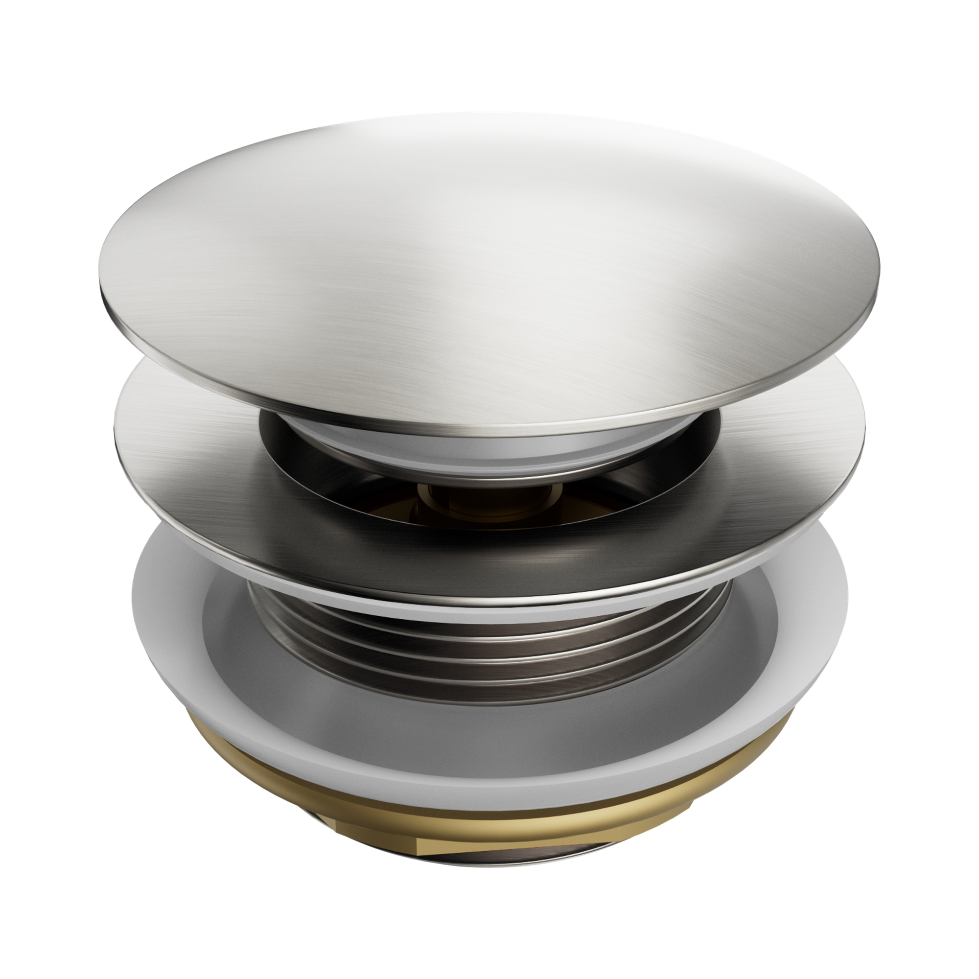 NERO SHORT POP UP BATH WASTE WITHOUT OVERFLOW 40MM BRUSHED NICKEL