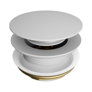 NERO SHORT POP UP BATH WASTE WITHOUT OVERFLOW 40MM MATTE WHITE