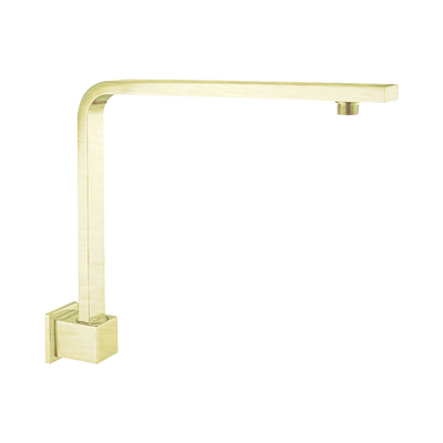 NERO SQUARE SWIVEL SHOWER ARM 350MM BRUSHED GOLD