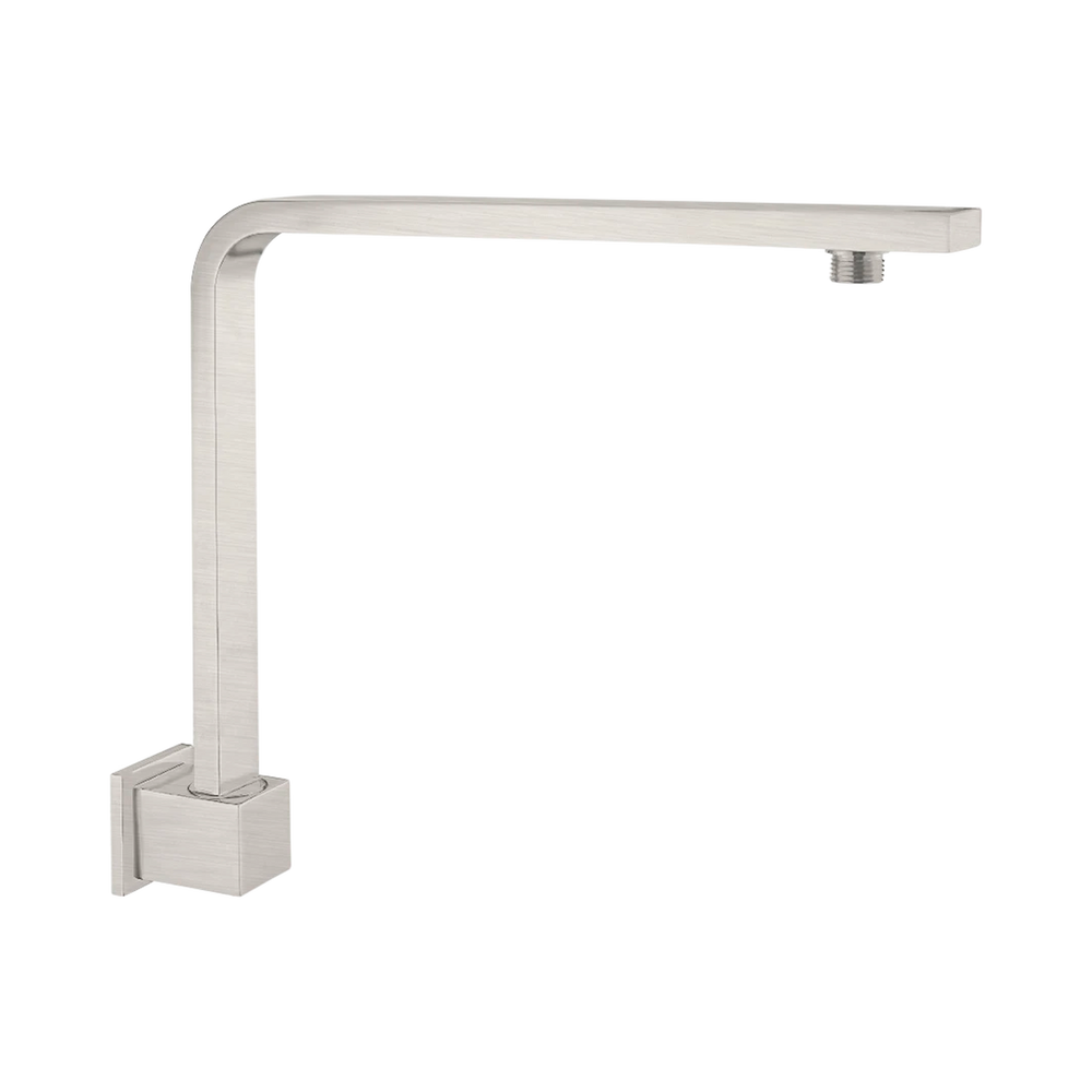 NERO SQUARE SWIVEL SHOWER ARM 350MM BRUSHED NICKEL