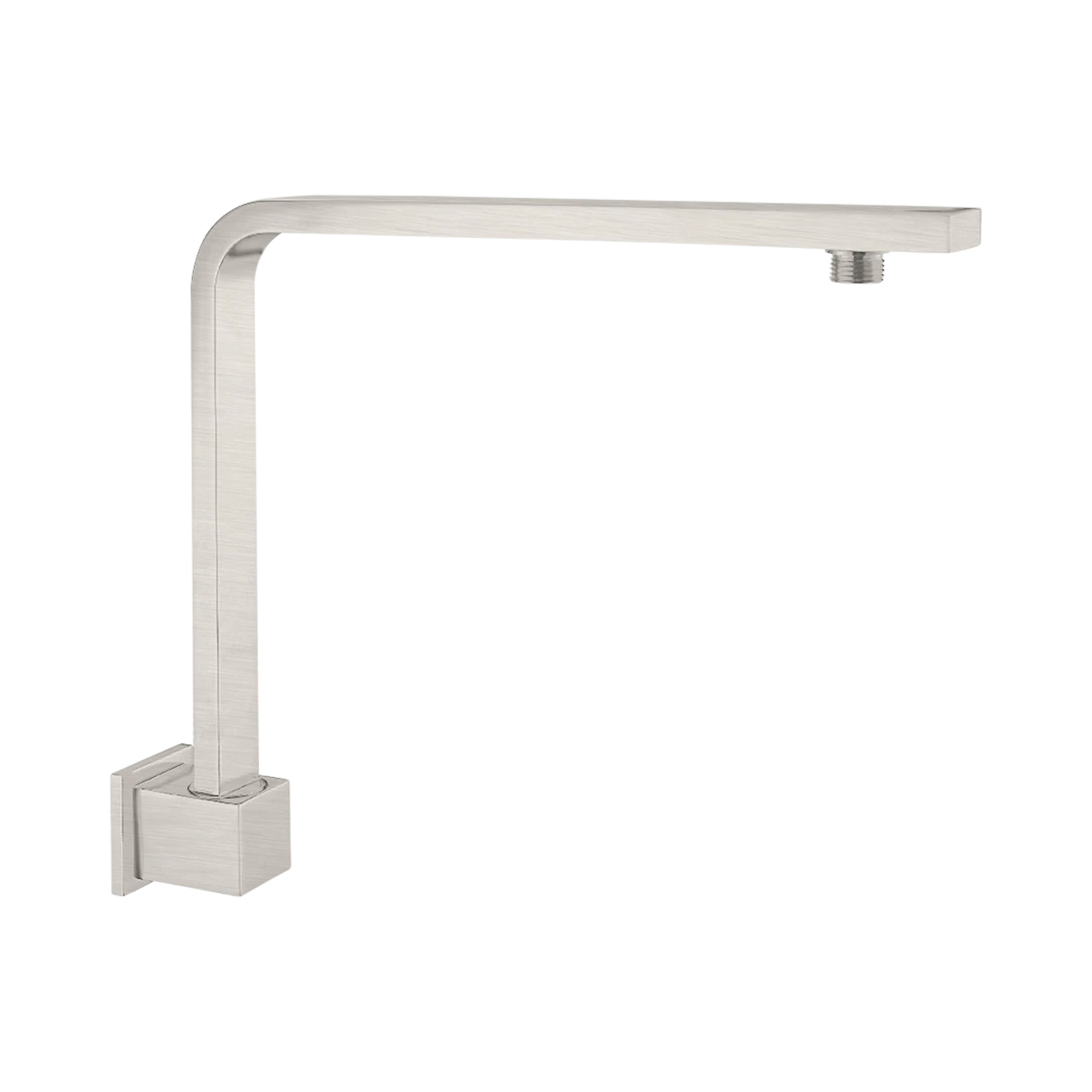 NERO SQUARE SWIVEL SHOWER ARM 350MM BRUSHED NICKEL
