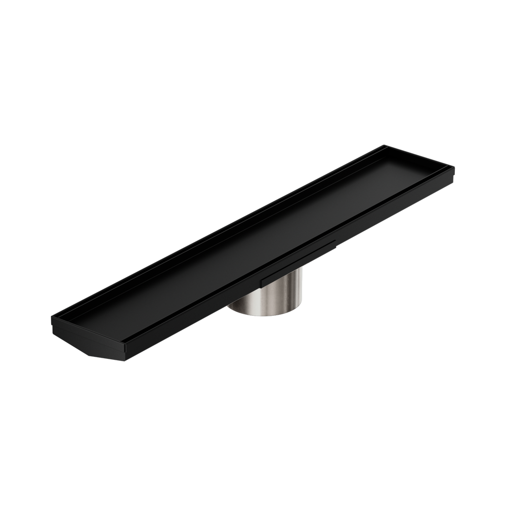 NERO V CHANNEL TILE INSERT FLOOR GRATE 600MM MATTE BLACK (AVAILABLE IN 90MM AND 80MM OUTLET)