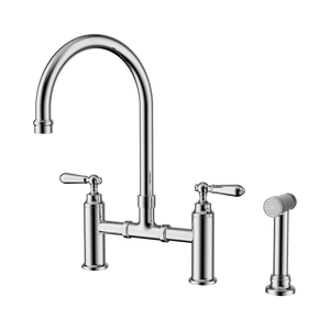 NERO YORK BRIDGE KITCHEN SET WITH HAND SPRAY 385MM CHROME