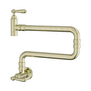 NERO YORK WALL MOUNTED POT FILLER 300MM AGED BRASS