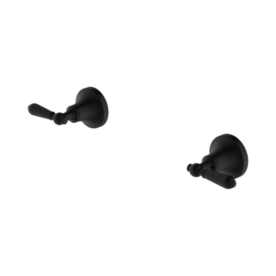 NERO YORK WALL TOP ASSEMBLIES WITH METAL LEVER MATTE BLACK