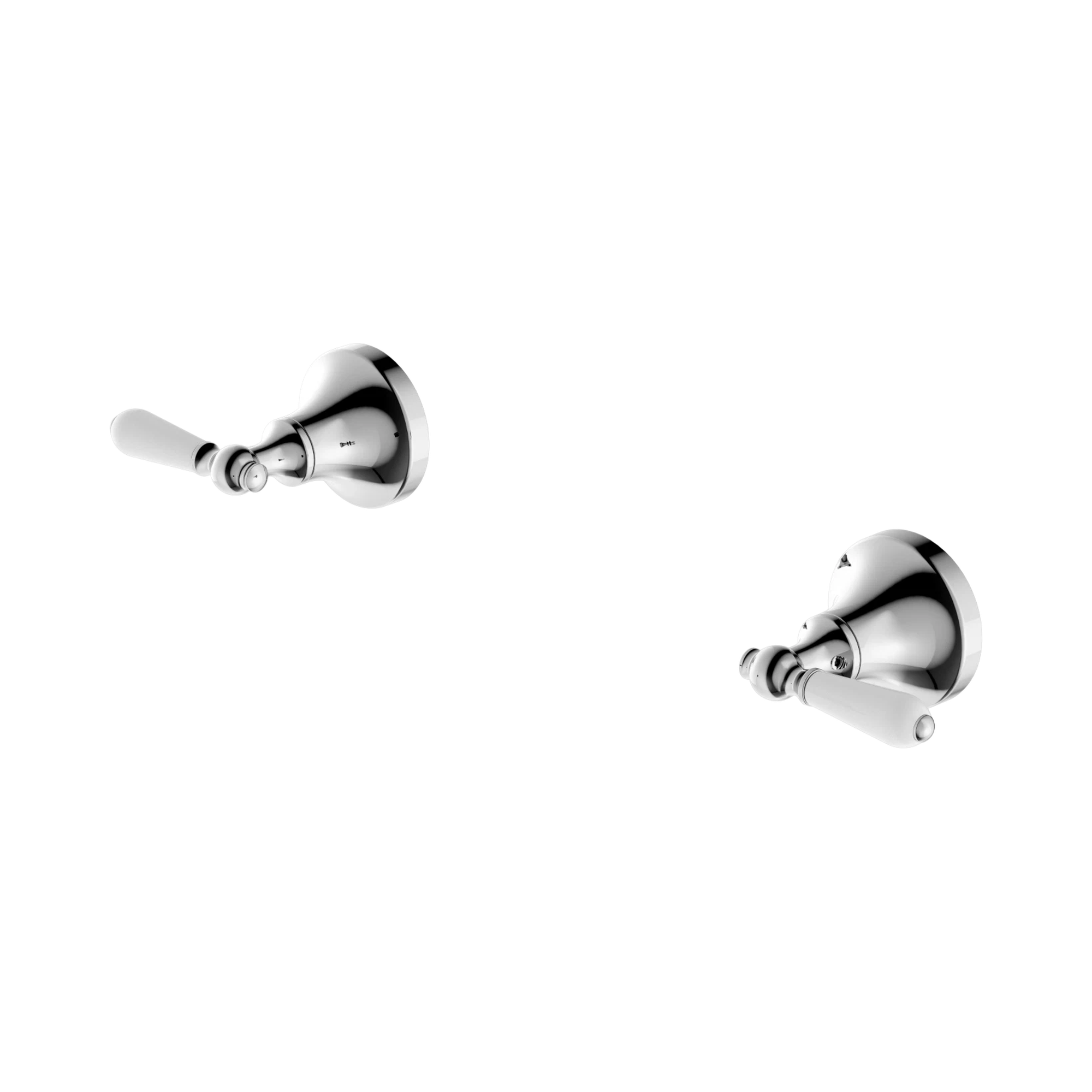 NERO YORK WALL TOP ASSEMBLIES WITH WHITE PORCELAIN LEVER CHROME