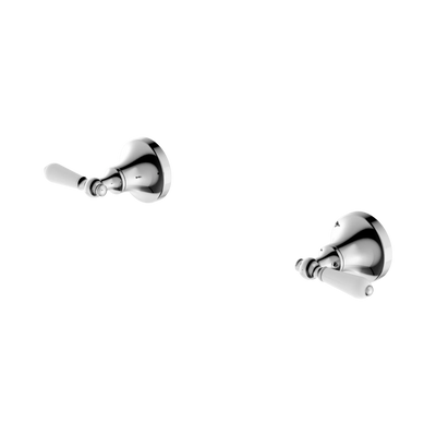 NERO YORK WALL TOP ASSEMBLIES WITH WHITE PORCELAIN LEVER CHROME
