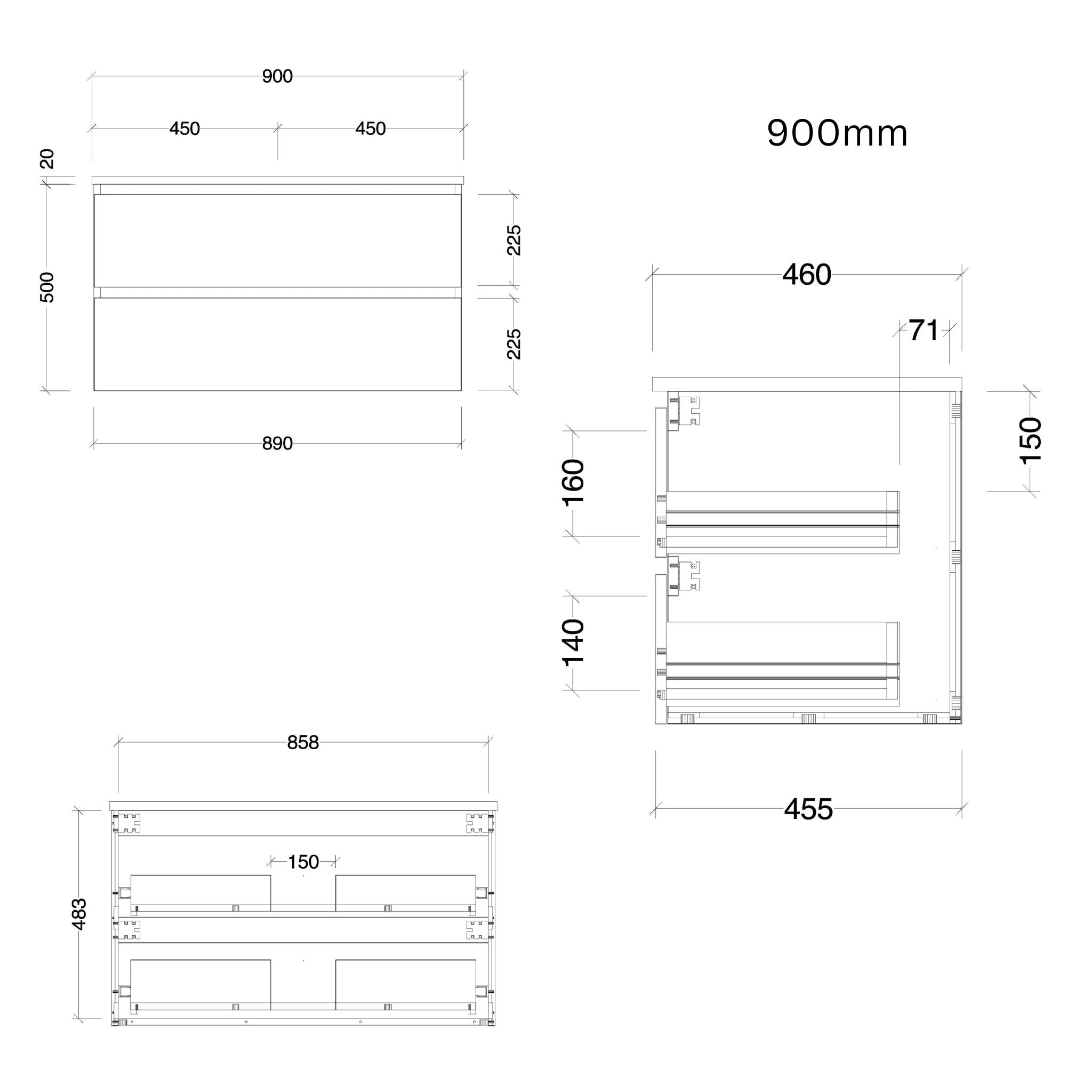 TIMBERLINE NEVADA PLUS CUSTOM WALL HUNG VANITY (ALL SIZING)
