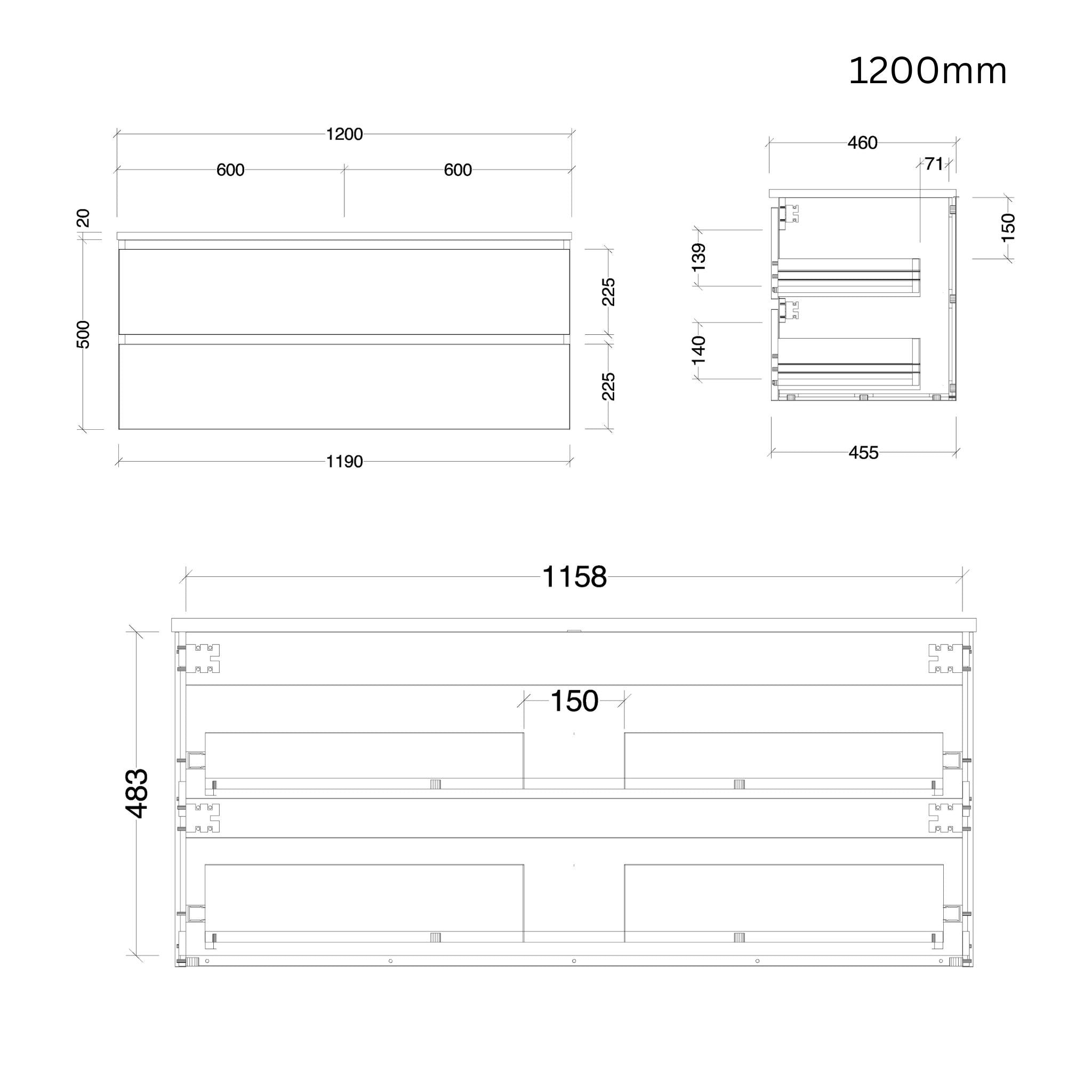 TIMBERLINE NEVADA PLUS CUSTOM WALL HUNG VANITY (ALL SIZING)