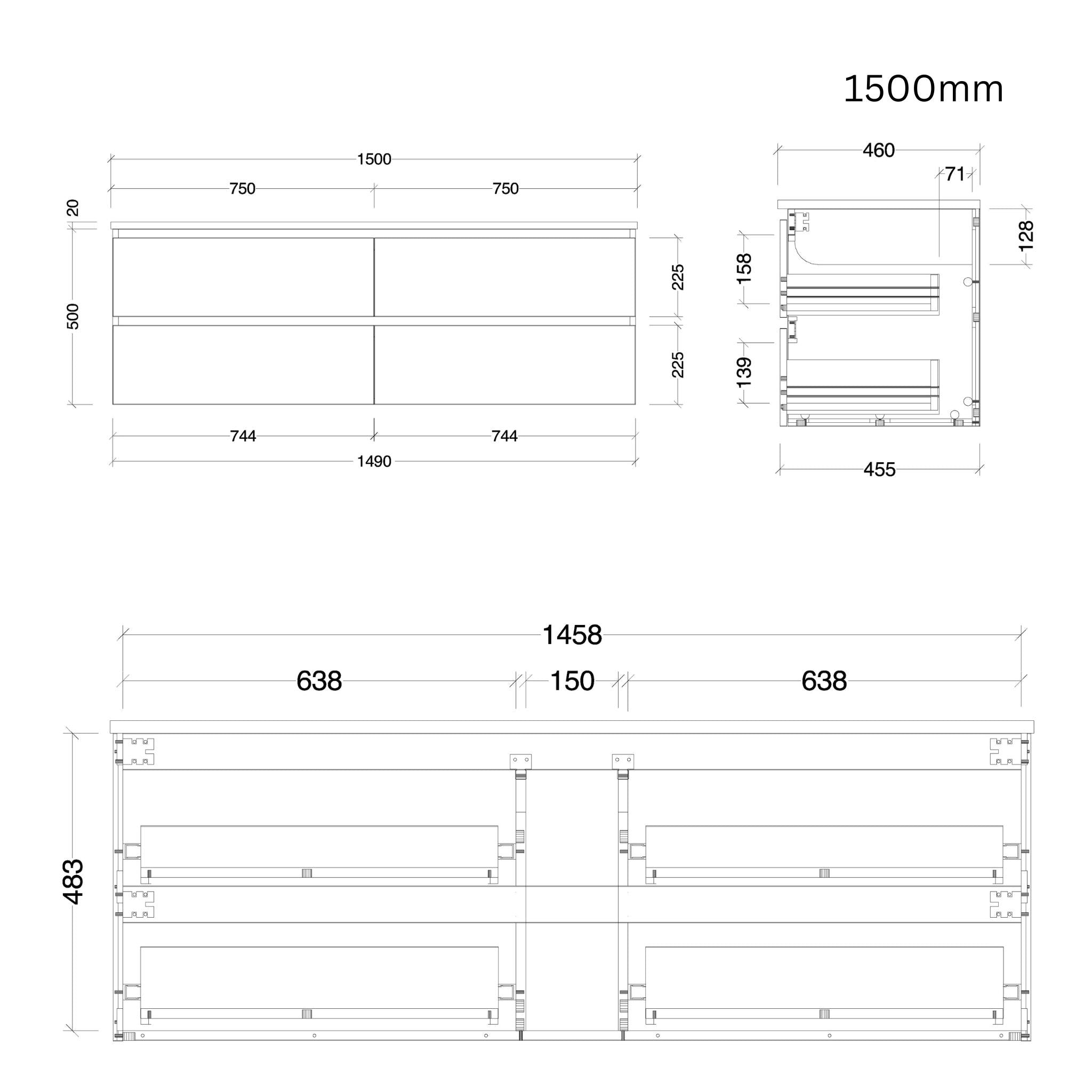 TIMBERLINE NEVADA PLUS CUSTOM WALL HUNG VANITY (ALL SIZING)