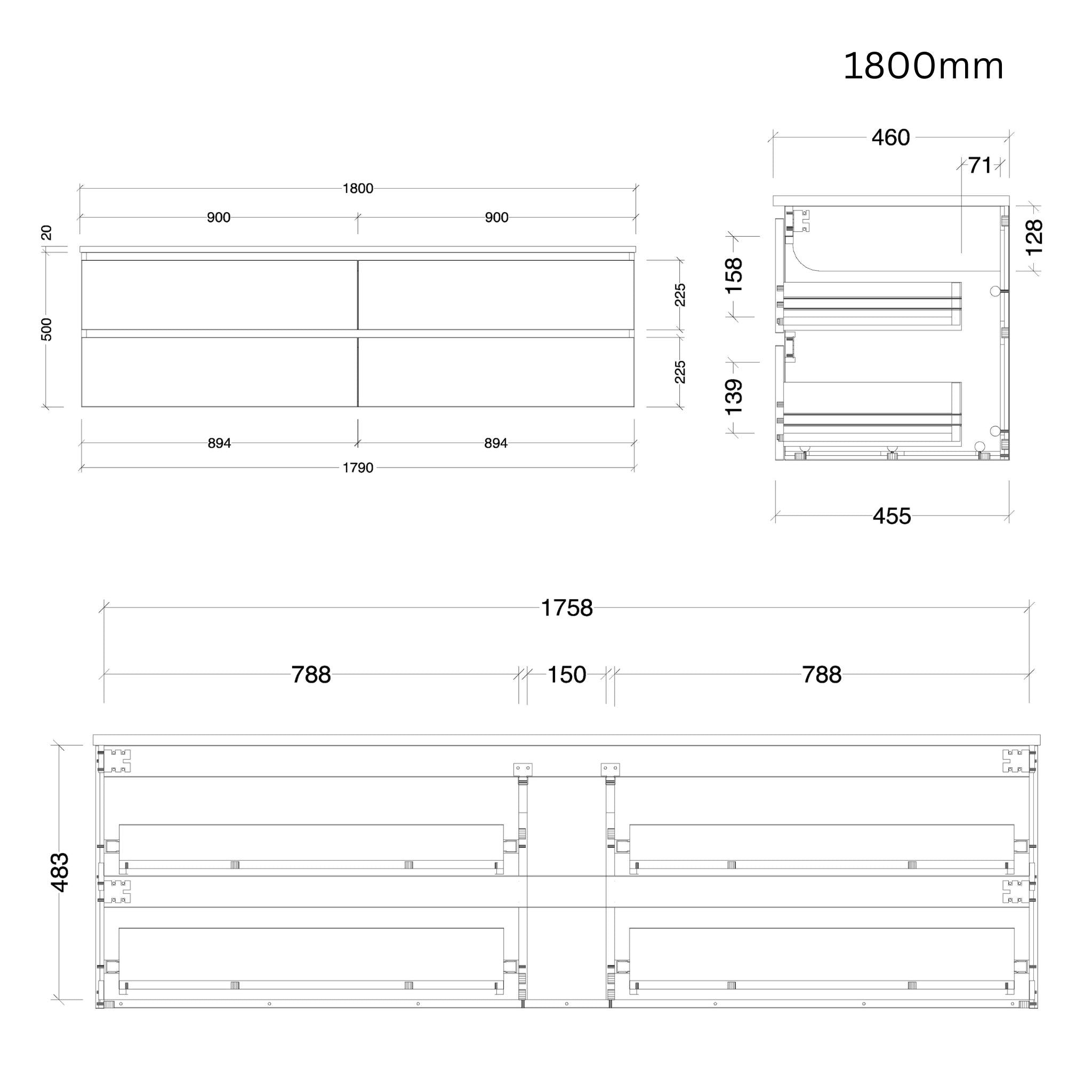 TIMBERLINE NEVADA PLUS CUSTOM WALL HUNG VANITY (ALL SIZING)