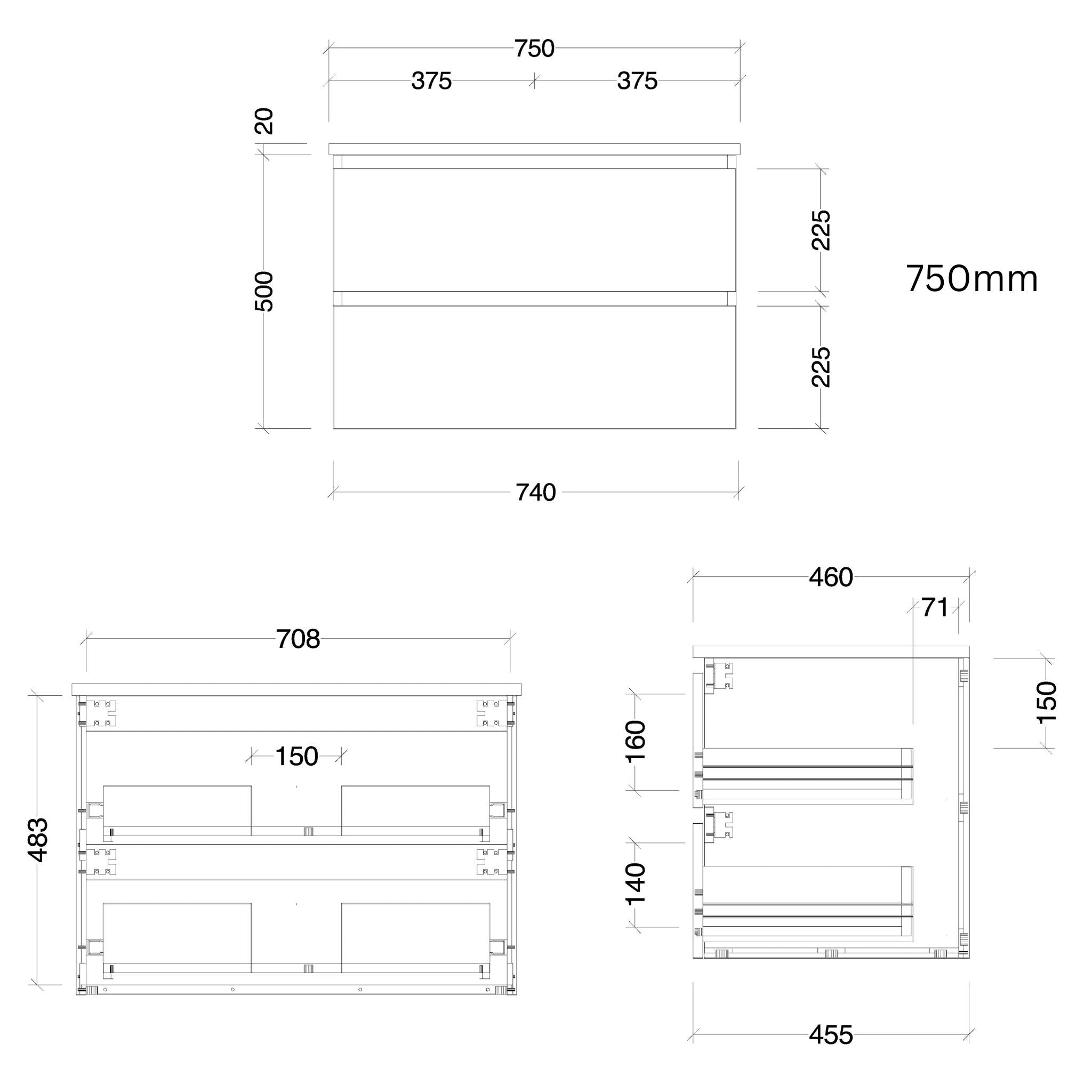 TIMBERLINE NEVADA PLUS CUSTOM WALL HUNG VANITY (ALL SIZING)