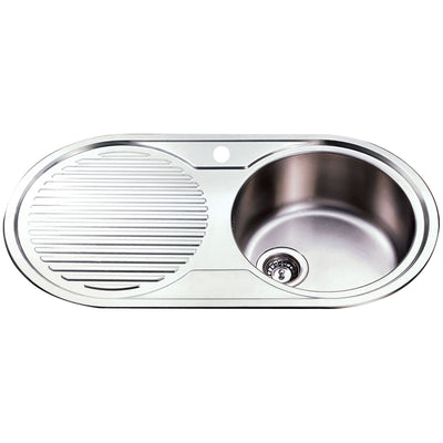IKON CORA SINGLE BOWL SINGLE DRAINER RHB SINK STAINLESS STEEL 915MM