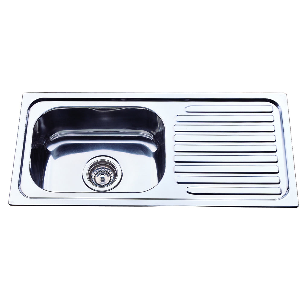 IKON EDEN SINGLE BOWL SINGLE DRAINER LHB SINK STAINLESS STEEL 765MM