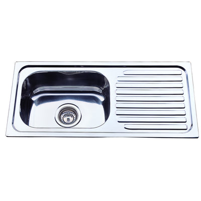 IKON EDEN SINGLE BOWL SINGLE DRAINER LHB SINK STAINLESS STEEL 765MM
