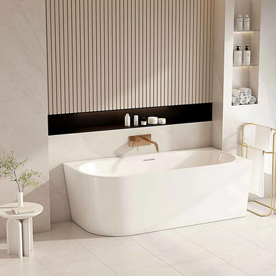 MERCIO NOVA ULTRA THIN RIGHT CORNER BATHTUB GLOSS WHITE (AVAILABLE IN 1400MM, 1500MM AND 1700MM)