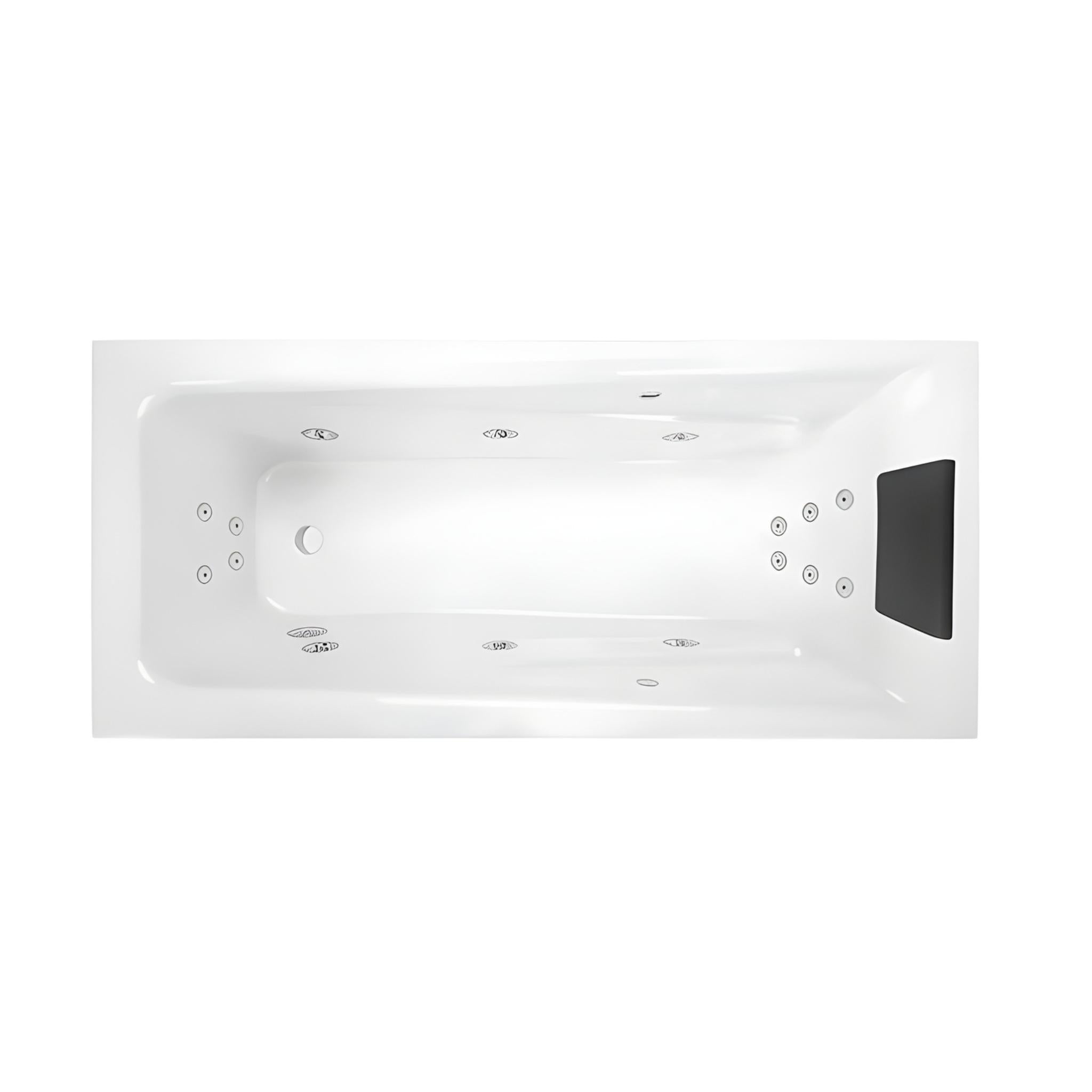 DECINA NOVARA INSET DOLCE VITA SPA BATH GLOSS WHITE (AVAILABLE IN 1653MM AND 1665MM) WITH 16-JETS