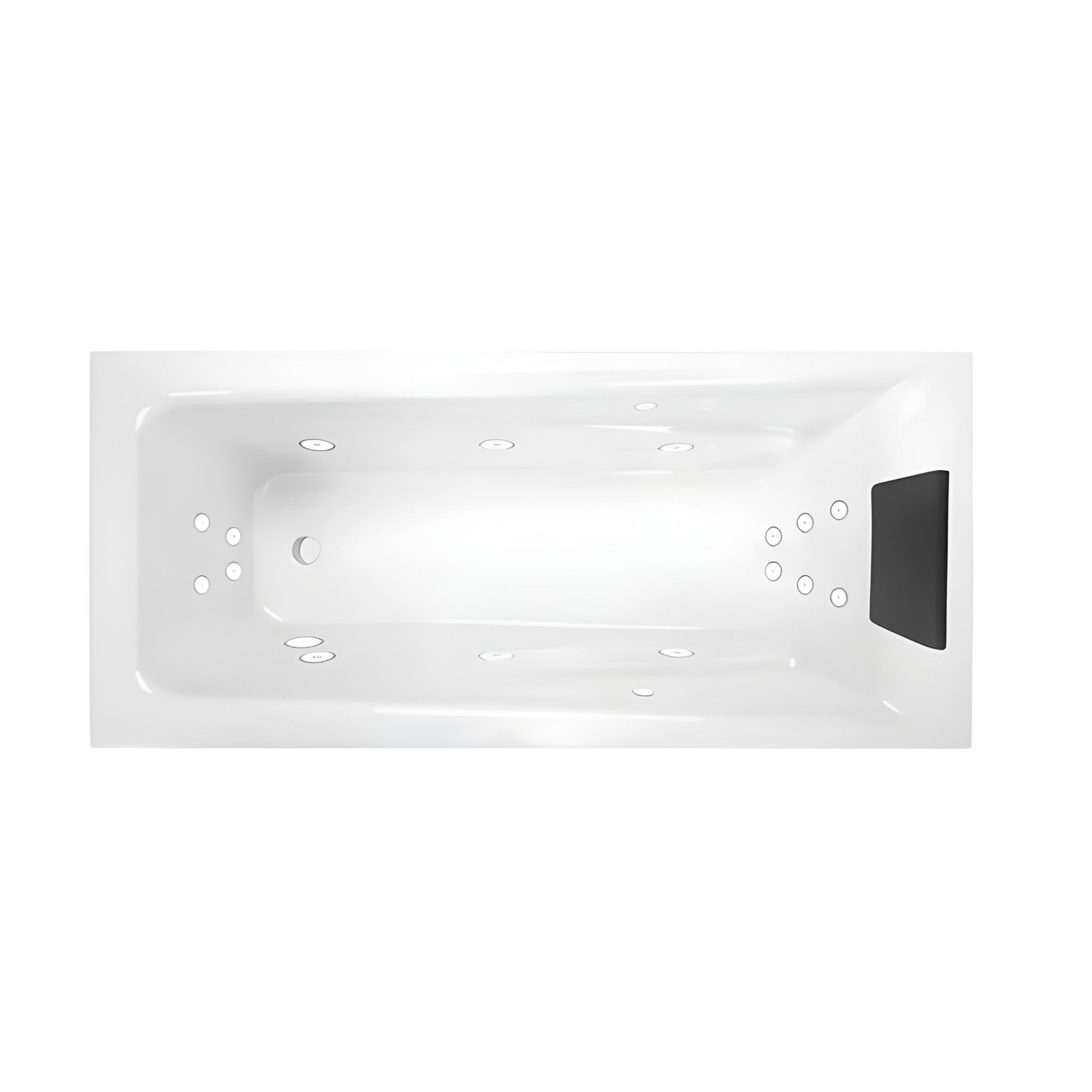 DECINA NOVARA INSET DOLCE VITA SPA BATH GLOSS WHITE (AVAILABLE IN 1653MM AND 1665MM) WITH 16-JETS