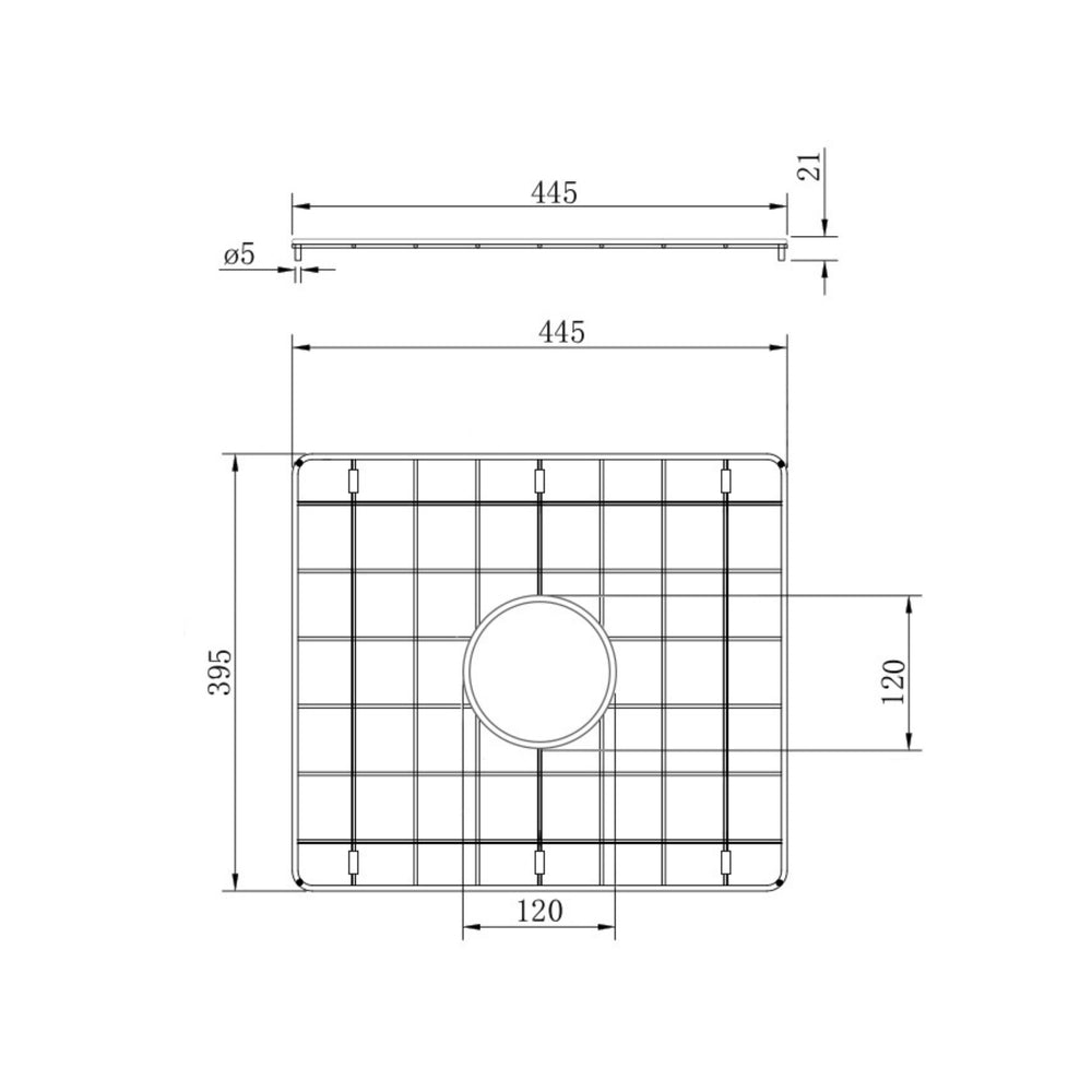 TURNER HASTINGS NOVI PROTECTIVE SINK GRID 445MM BRUSHED BRASS