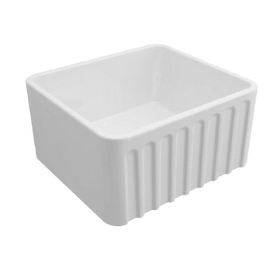 TURNER HASTINGS NOVI FINE FIRECLAY FARMHOUSE BUTLER SINK WITH OVERFLOW MATTE WHITE 500MM