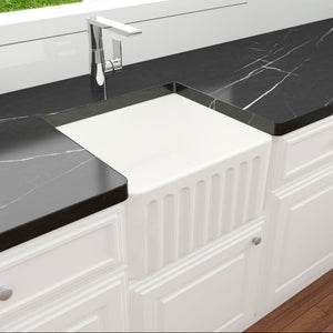 TURNER HASTINGS NOVI FINE FIRECLAY FARMHOUSE BUTLER SINK MATTE WHITE 500MM