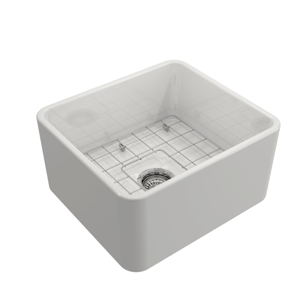 TURNER HASTINGS NOVI FARMHOUSE BUTLER SINK WITH OVERFLOW GLOSS WHITE 500MM