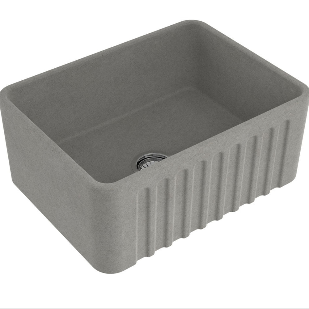 TURNER HASTINGS NOVI FARMHOUSE BUTLER SINK WITH OVERFLOW CONCRETE LOOK 600MM