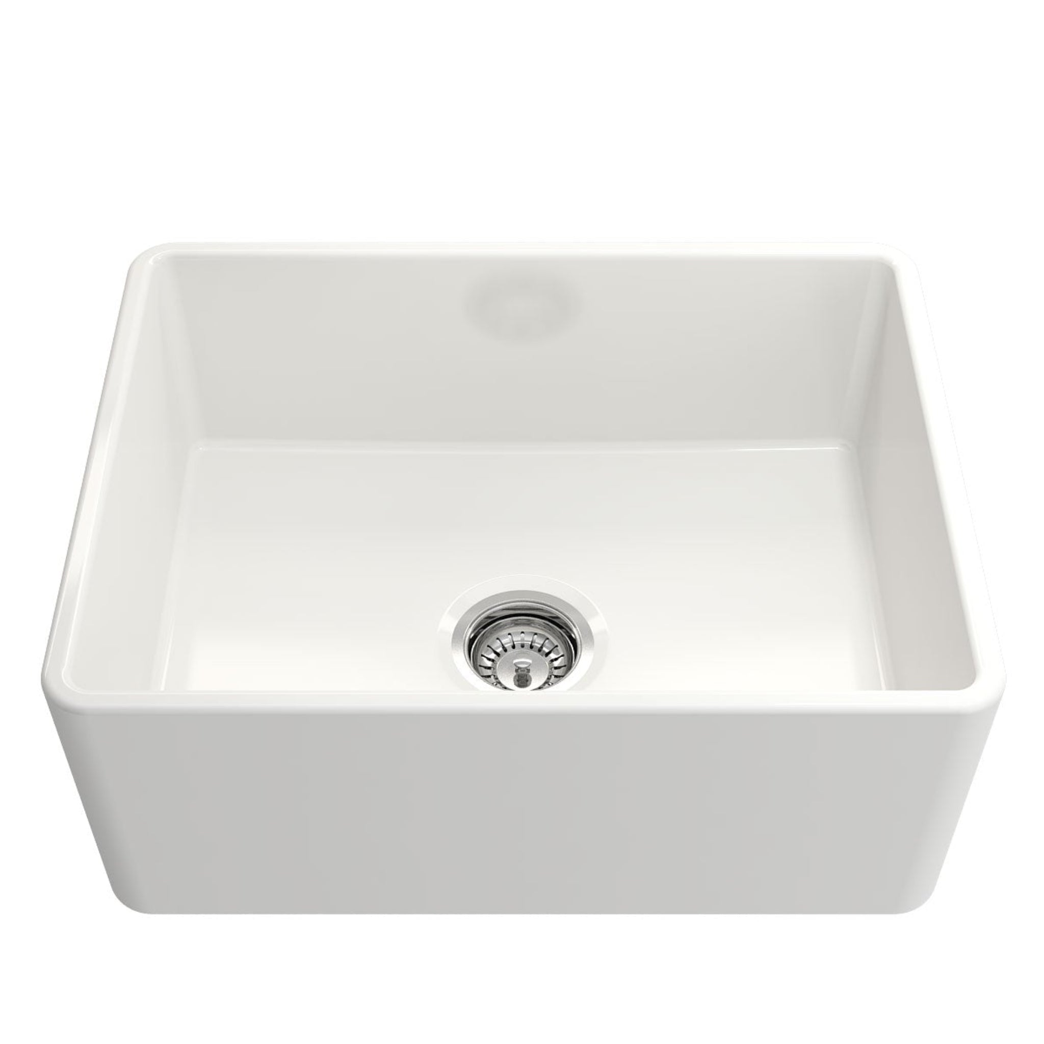 TURNER HASTINGS NOVI FARMHOUSE BUTLER SINK WITH OVERFLOW GLOSS WHITE 600MM