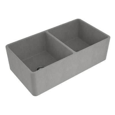 TURNER HASTINGS NOVI FARMHOUSE DOUBLE BOWL BUTLER SINK CONCRETE LOOK 850MM