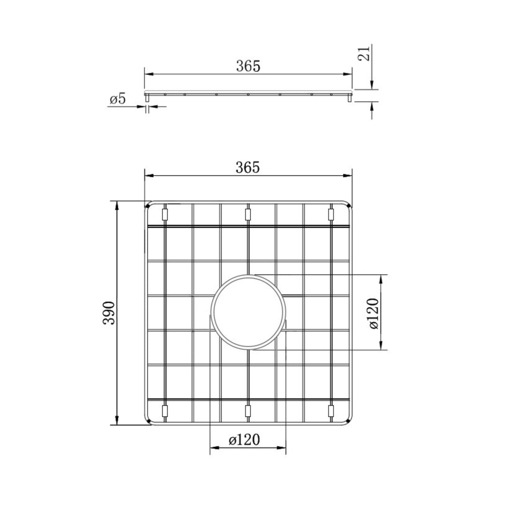 TURNER HASTINGS NOVI PROTECTIVE SINK GRID 365MM BRUSHED BRASS