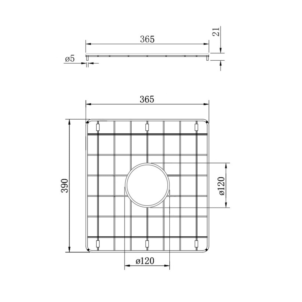 TURNER HASTINGS NOVI PROTECTIVE SINK GRID 365MM BRUSHED BRASS