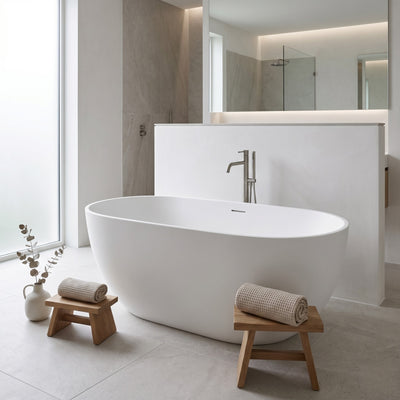 INFINITY NOAH FREESTANDING BATHTUB MATTE WHITE (MULTIPLE SIZES AVAILABLE)