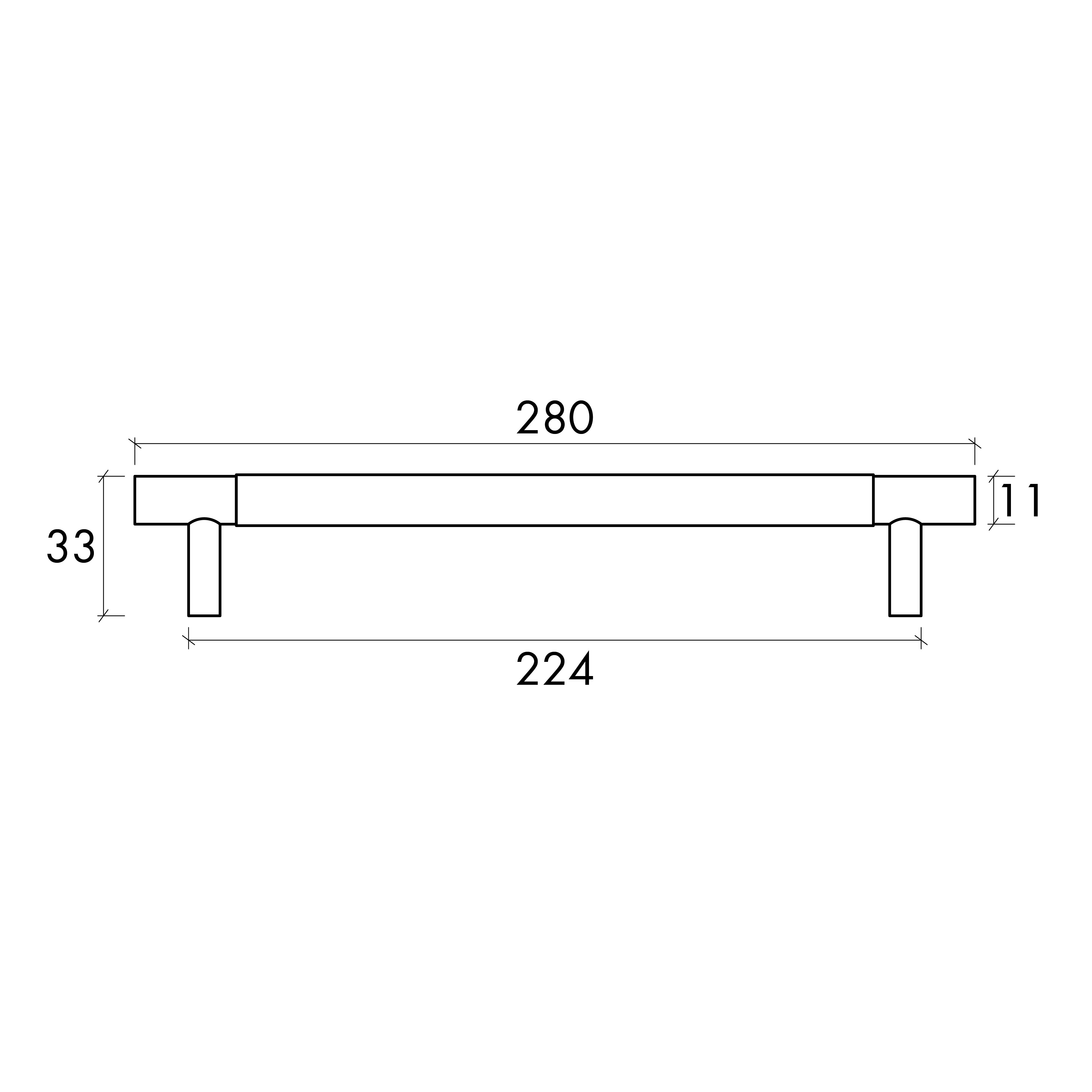 OTTI NORD HANDLE GUN METAL (MULTIPLE SIZES AVAILABLE)