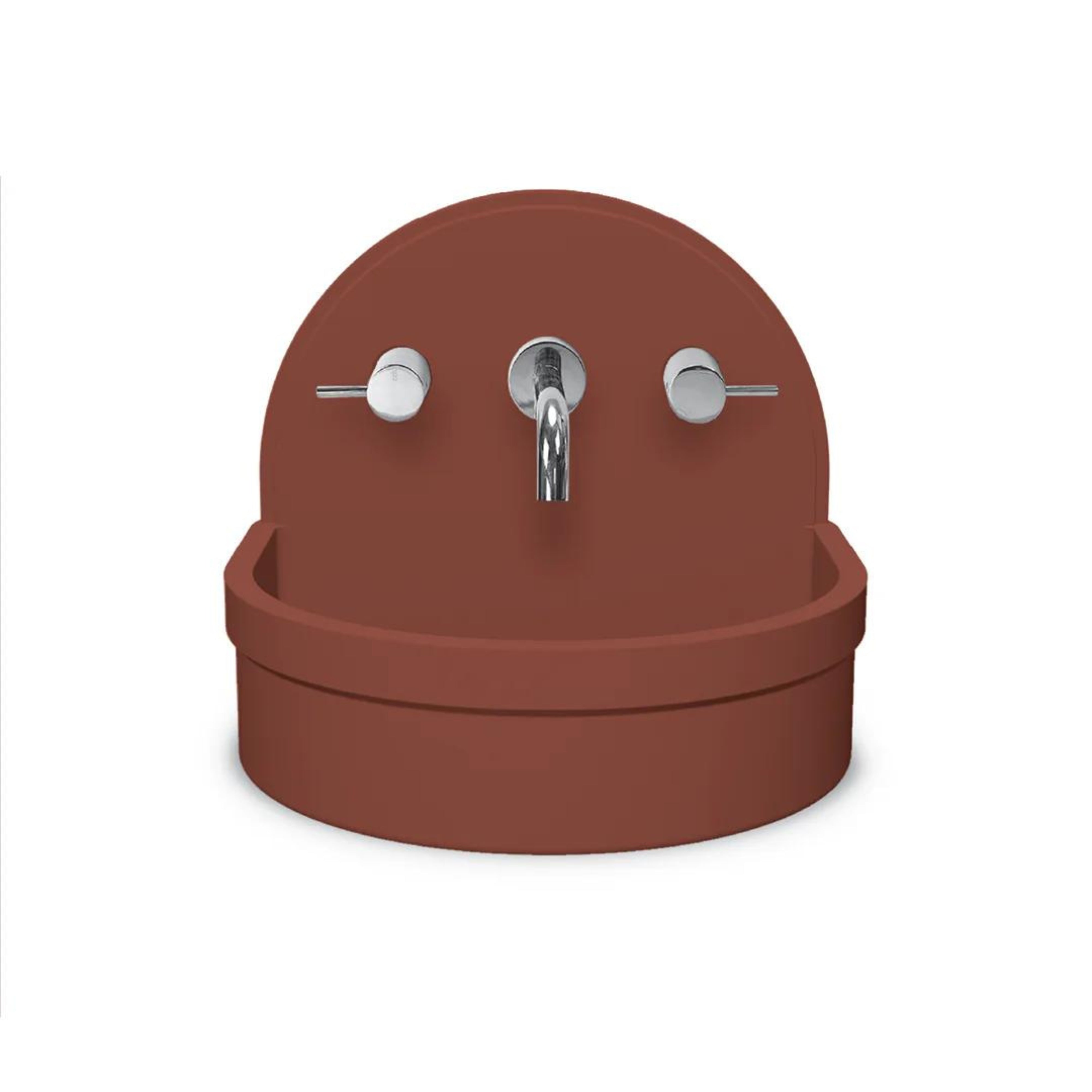 NOOD CO BETTY ABOVE COUNTER / WALL HUNG BASIN CLAY 410MM