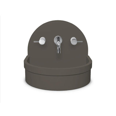 NOOD CO BETTY ABOVE COUNTER / WALL HUNG BASIN MID TONE GREY 410MM