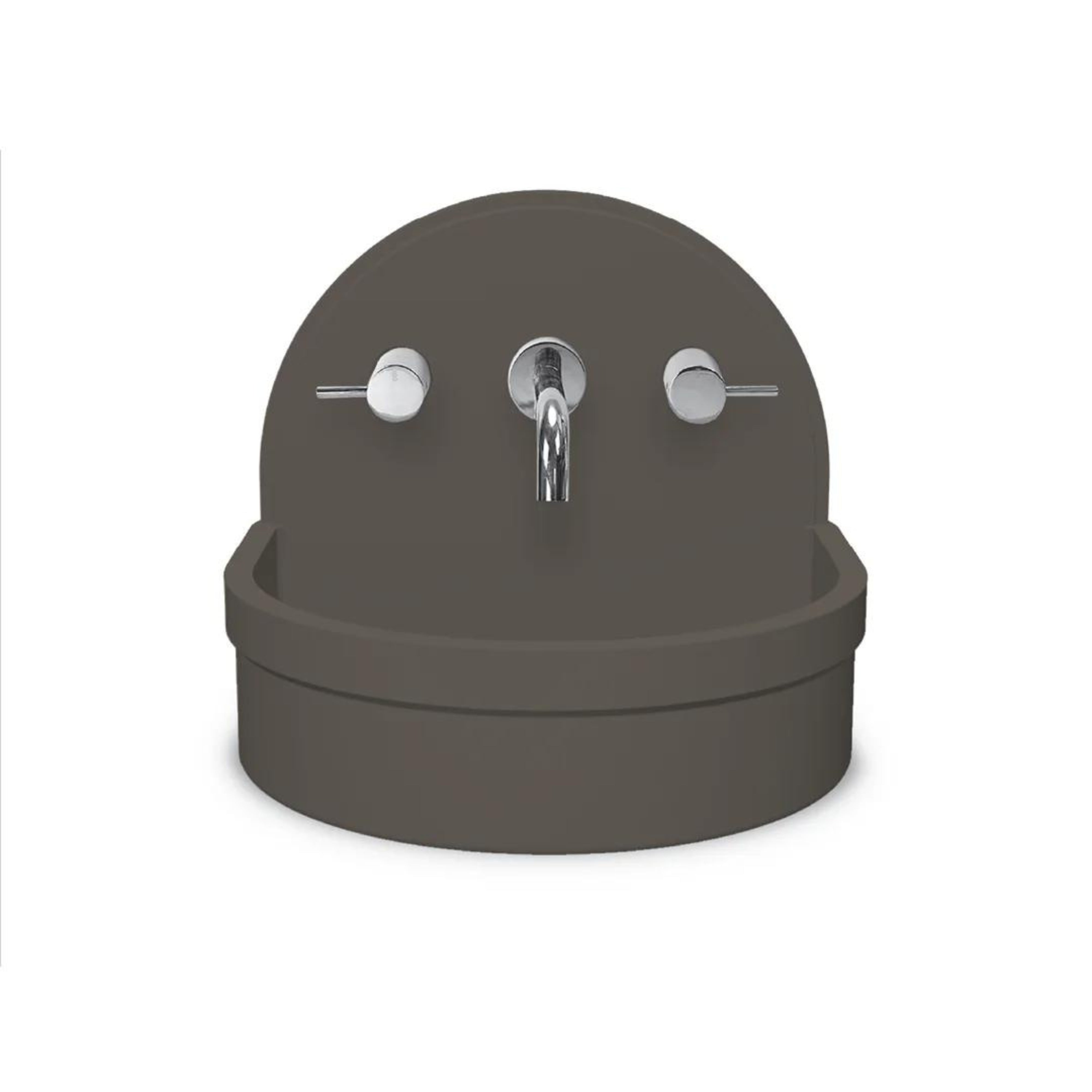 NOOD CO BETTY ABOVE COUNTER / WALL HUNG BASIN MID TONE GREY 410MM