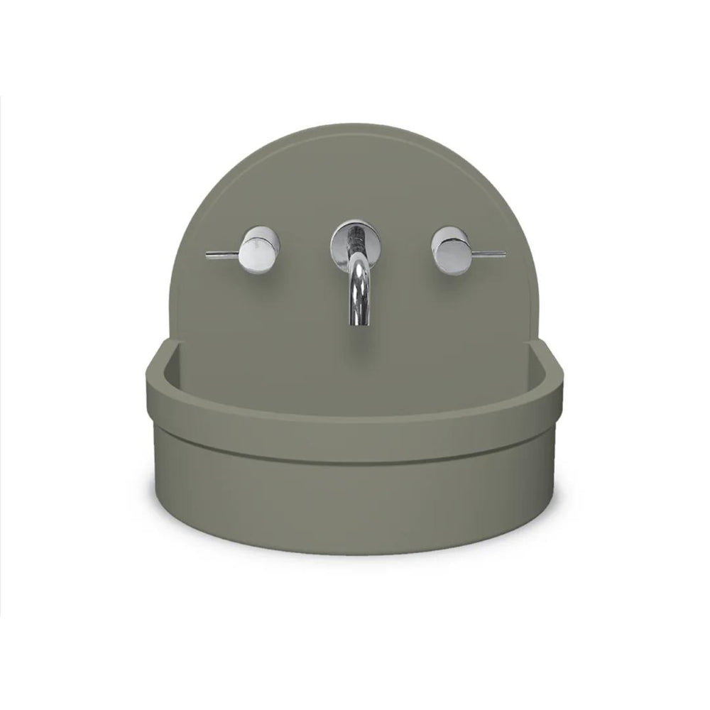 NOOD CO BETTY ABOVE COUNTER / WALL HUNG BASIN OLIVE 410MM