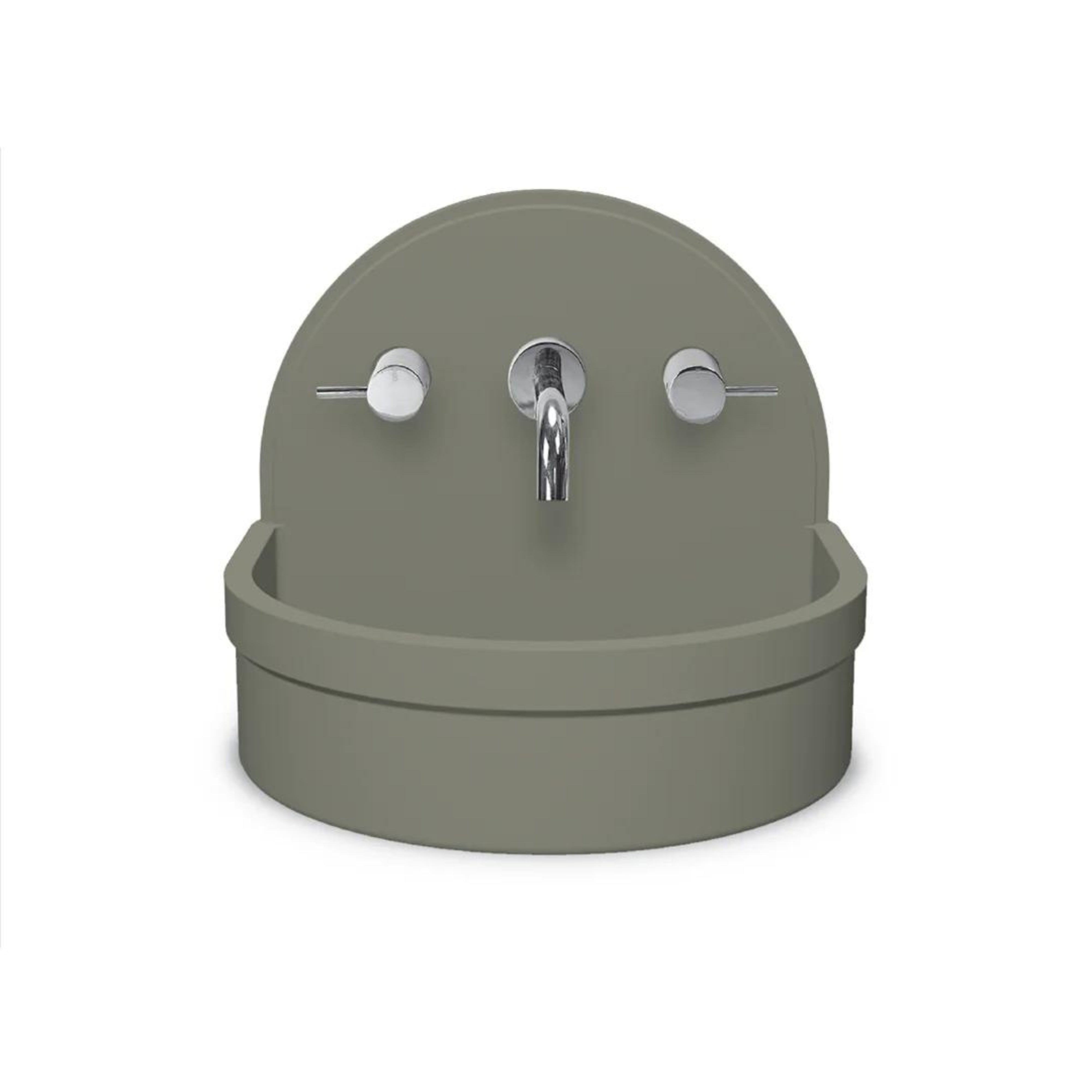 NOOD CO BETTY ABOVE COUNTER / WALL HUNG BASIN OLIVE 410MM