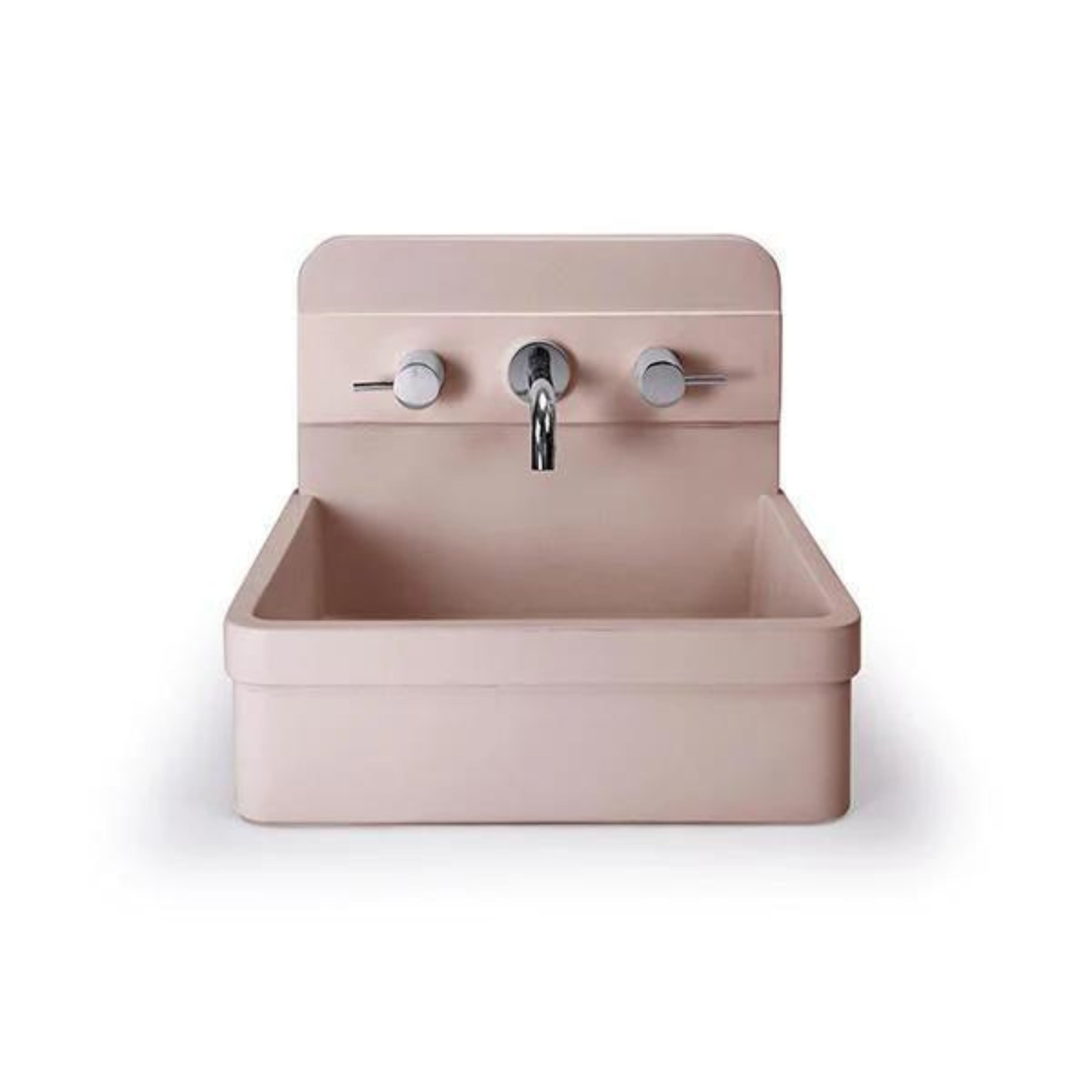 NOOD CO HERBERT ABOVE COUNTER / WALL HUNG BASIN BLUSH PINK 410MM