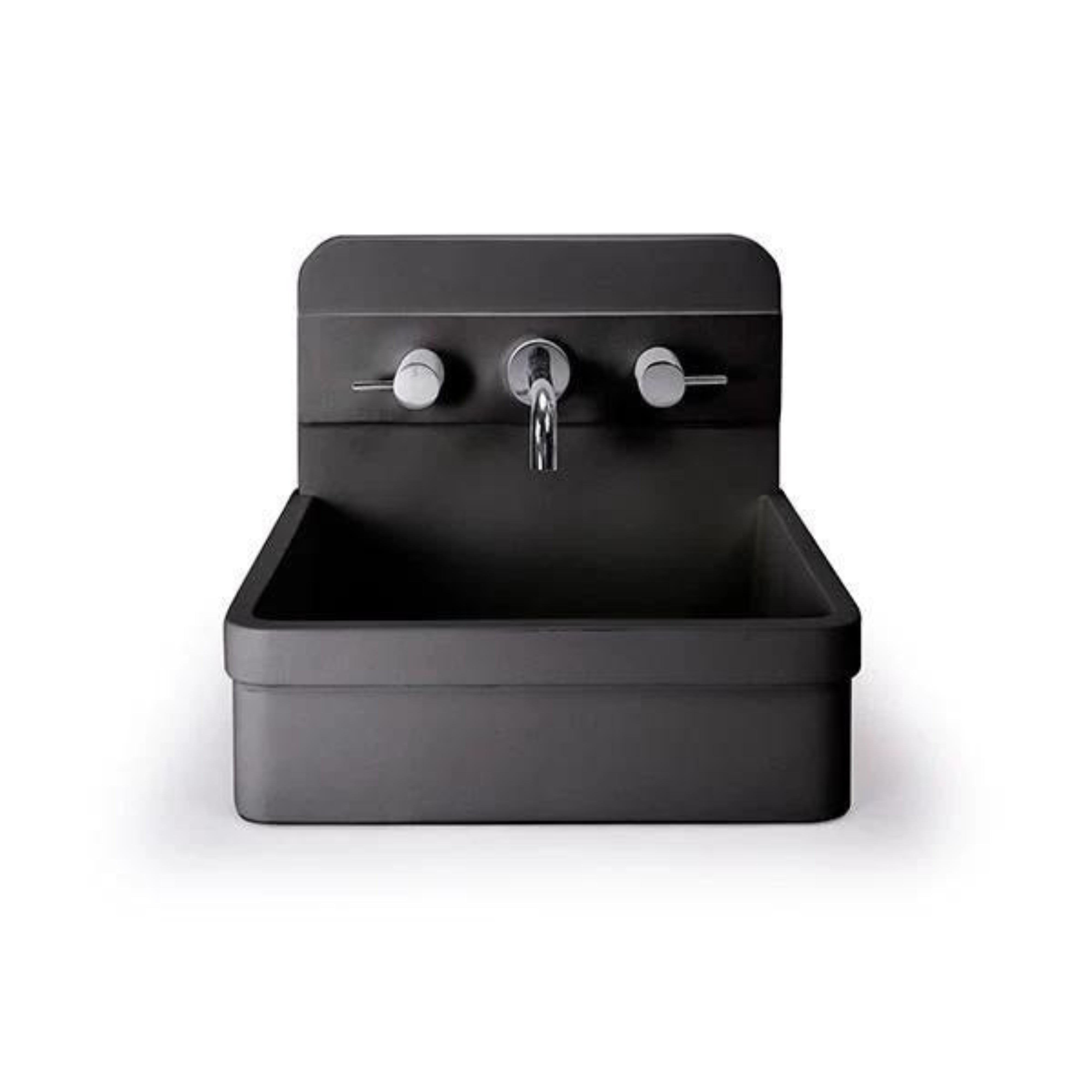 NOOD CO HERBERT ABOVE COUNTER / WALL HUNG BASIN CHARCOAL 410MM