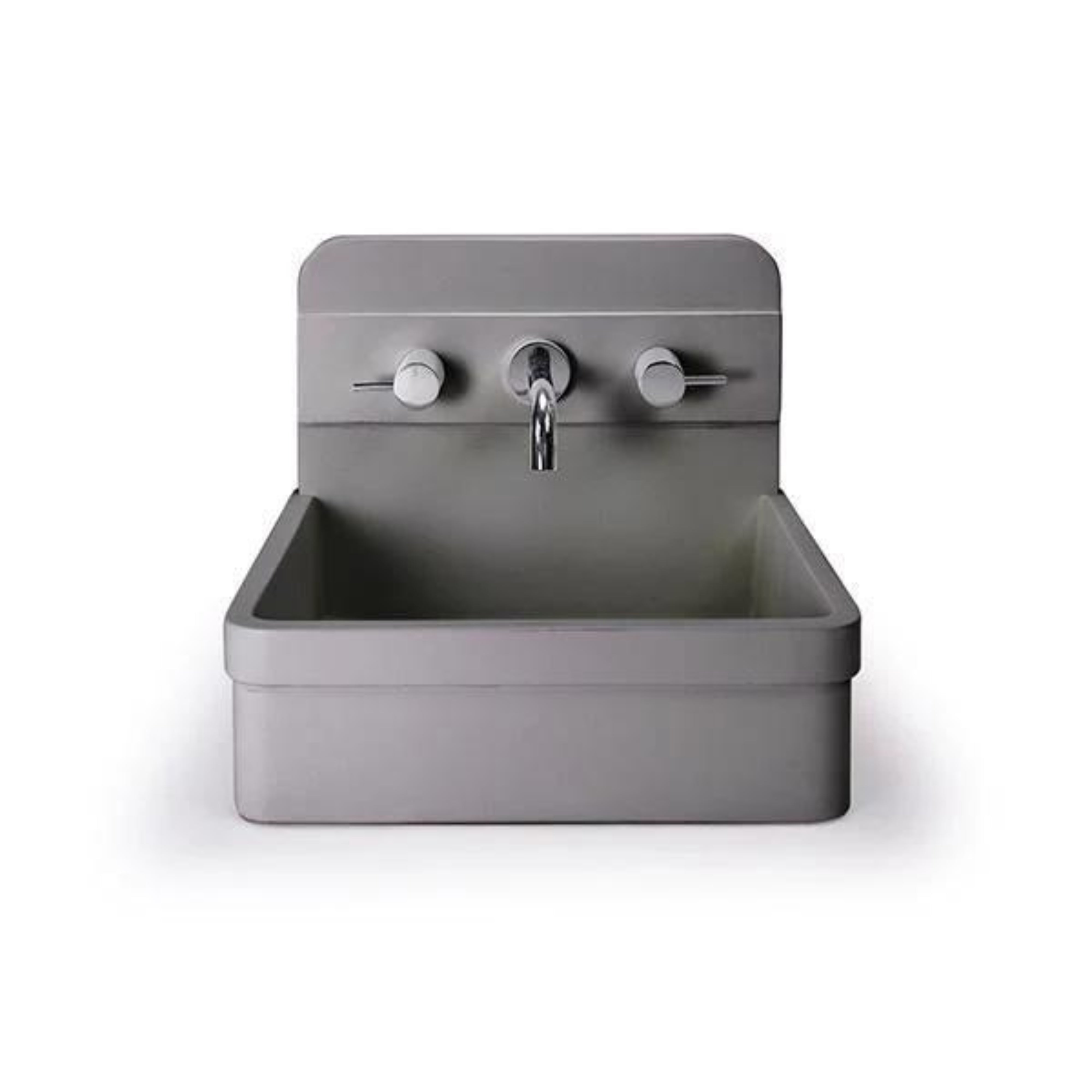 NOOD CO HERBERT ABOVE COUNTER / WALL HUNG BASIN MID TONE GREY 410MM