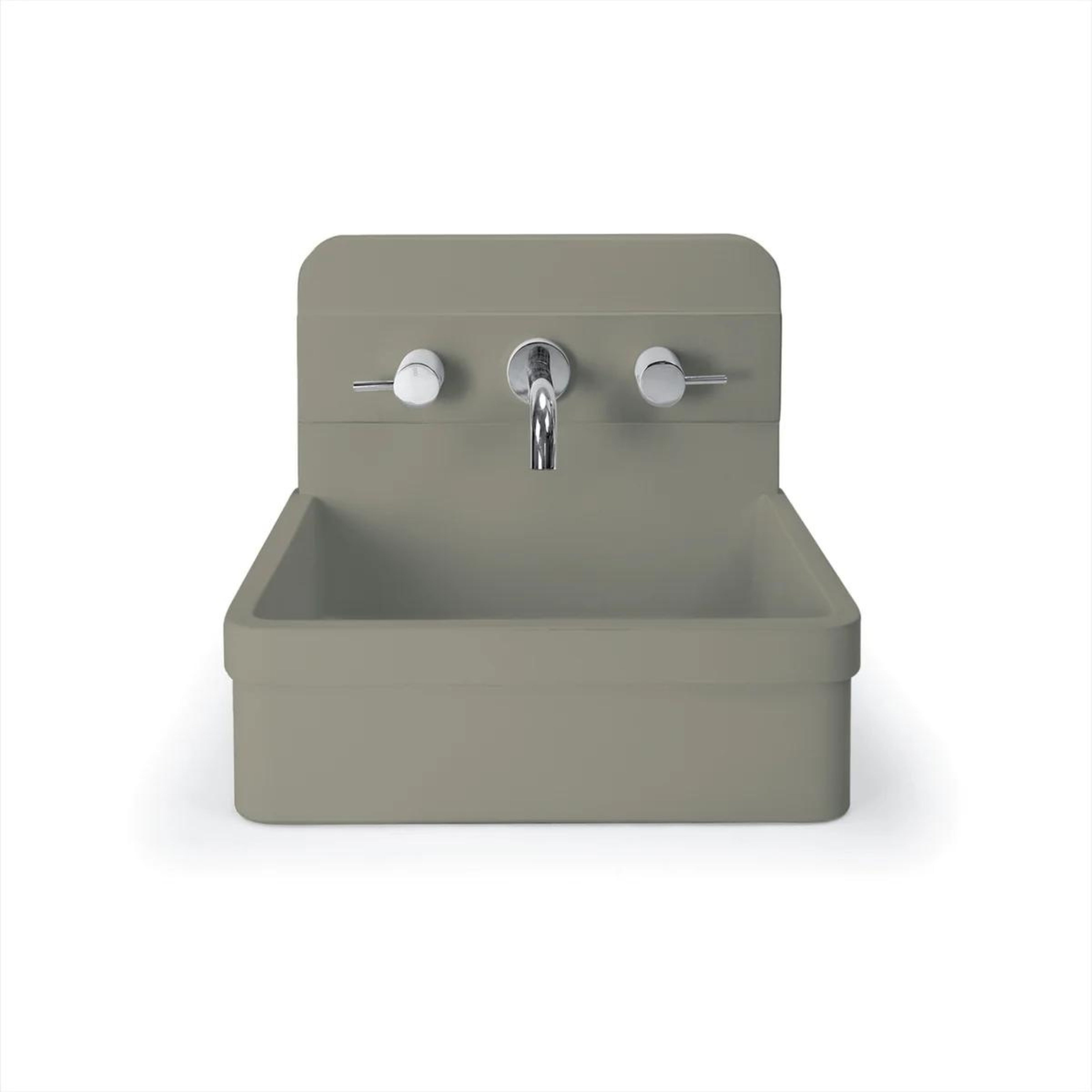 NOOD CO HERBERT ABOVE COUNTER / WALL HUNG BASIN OLIVE 410MM