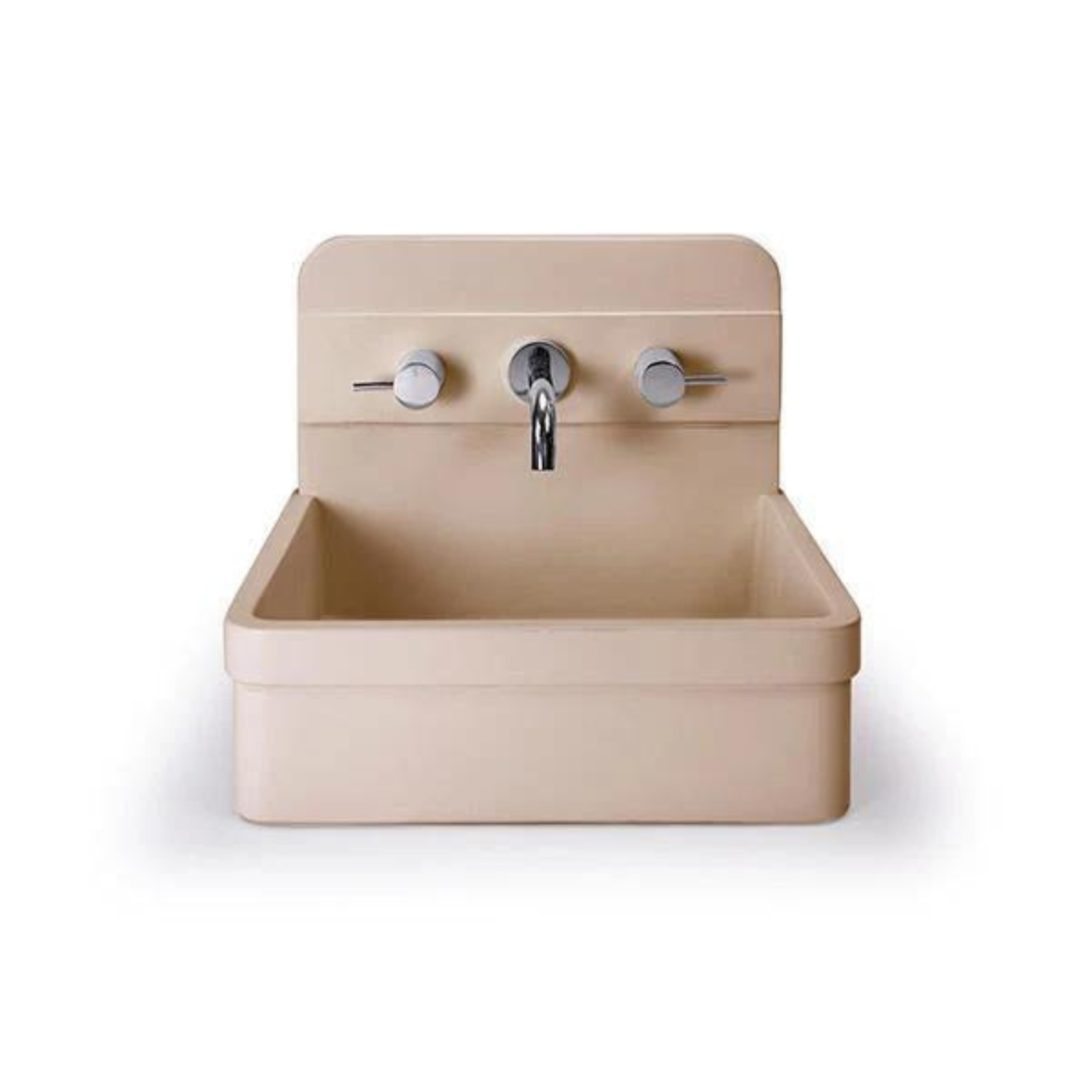 NOOD CO HERBERT ABOVE COUNTER / WALL HUNG BASIN PASTEL PEACH 410MM