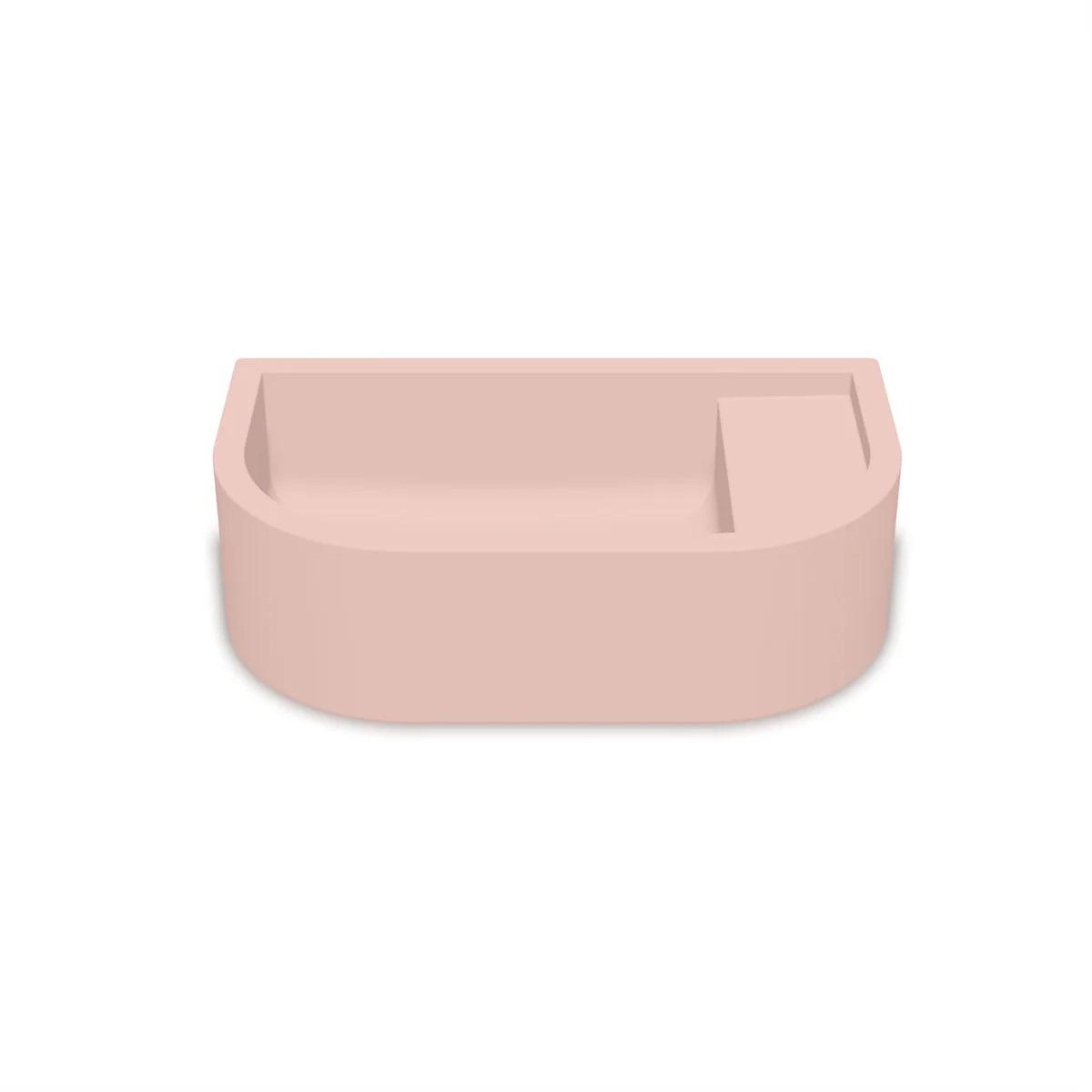 NOOD CO LOOP 01 ABOVE COUNTER / WALL HUNG BASIN BLUSH PINK 440MM