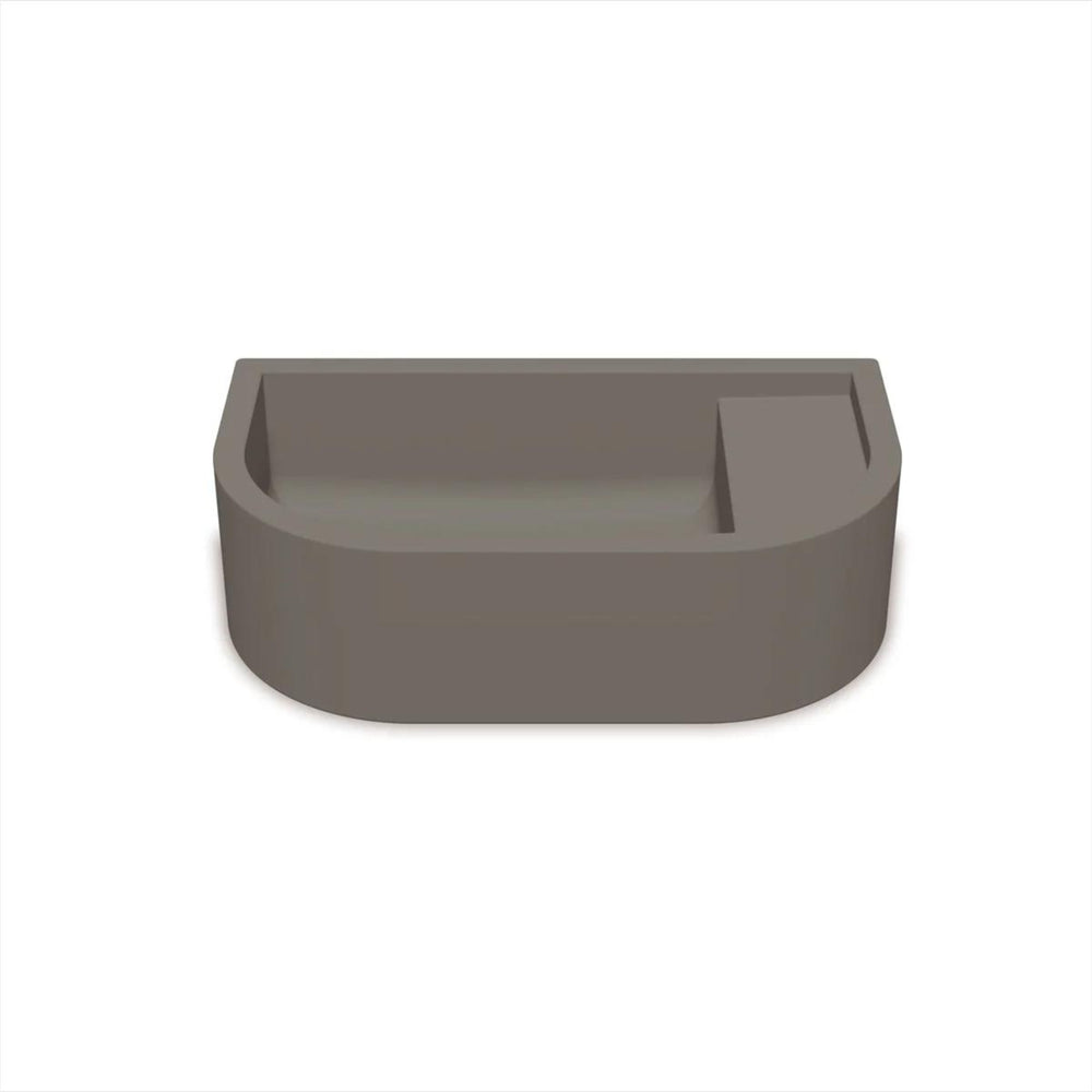 NOOD CO LOOP 01 ABOVE COUNTER / WALL HUNG BASIN MID TONE GREY 440MM
