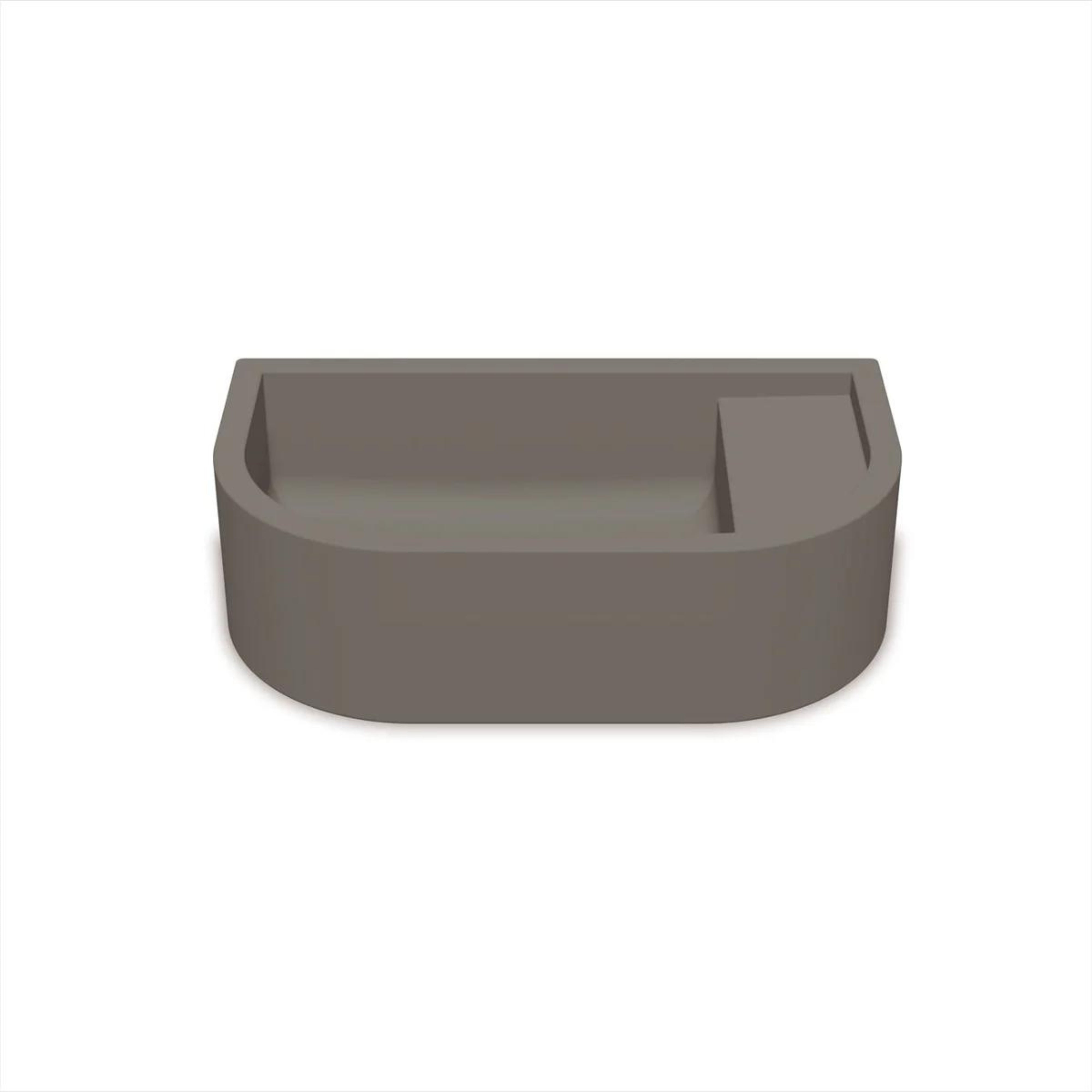 NOOD CO LOOP 01 ABOVE COUNTER / WALL HUNG BASIN MID TONE GREY 440MM