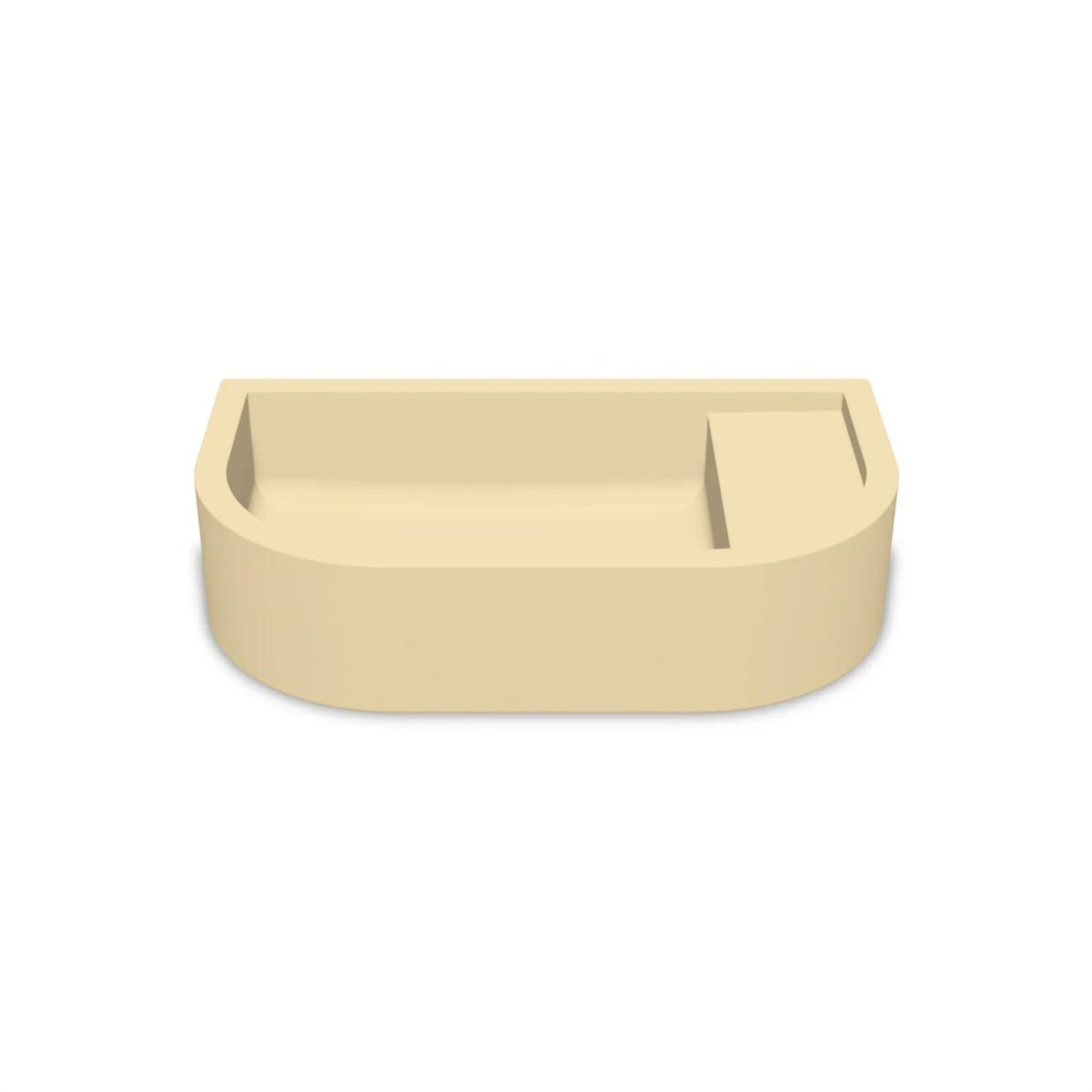 NOOD CO LOOP 02 ABOVE COUNTER / WALL HUNG BASIN CUSTARD 540MM
