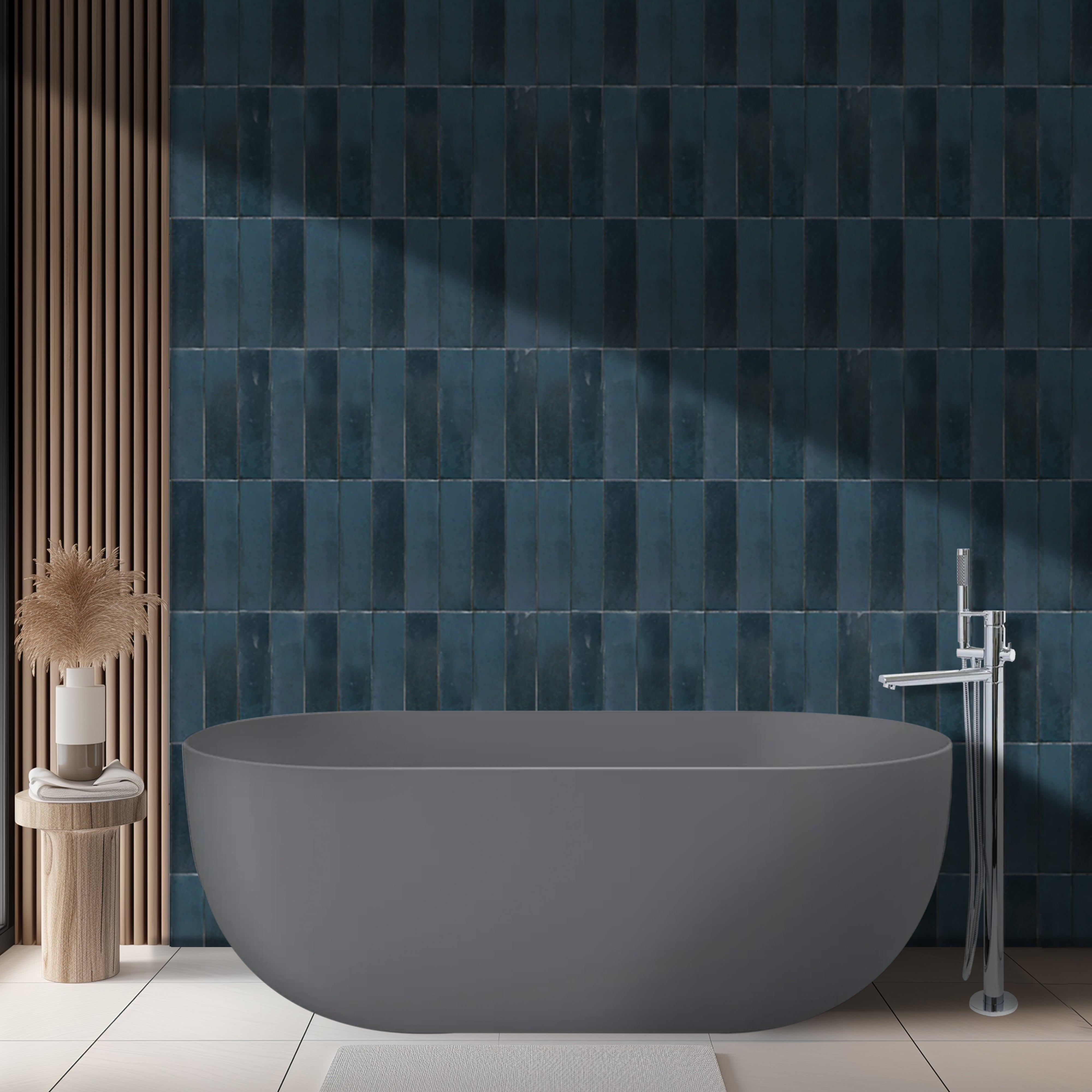 LINSOL NORA FREESTANDING BATHTUB GREY BLUE (AVAILABLE IN 1500MM AND 1700MM)